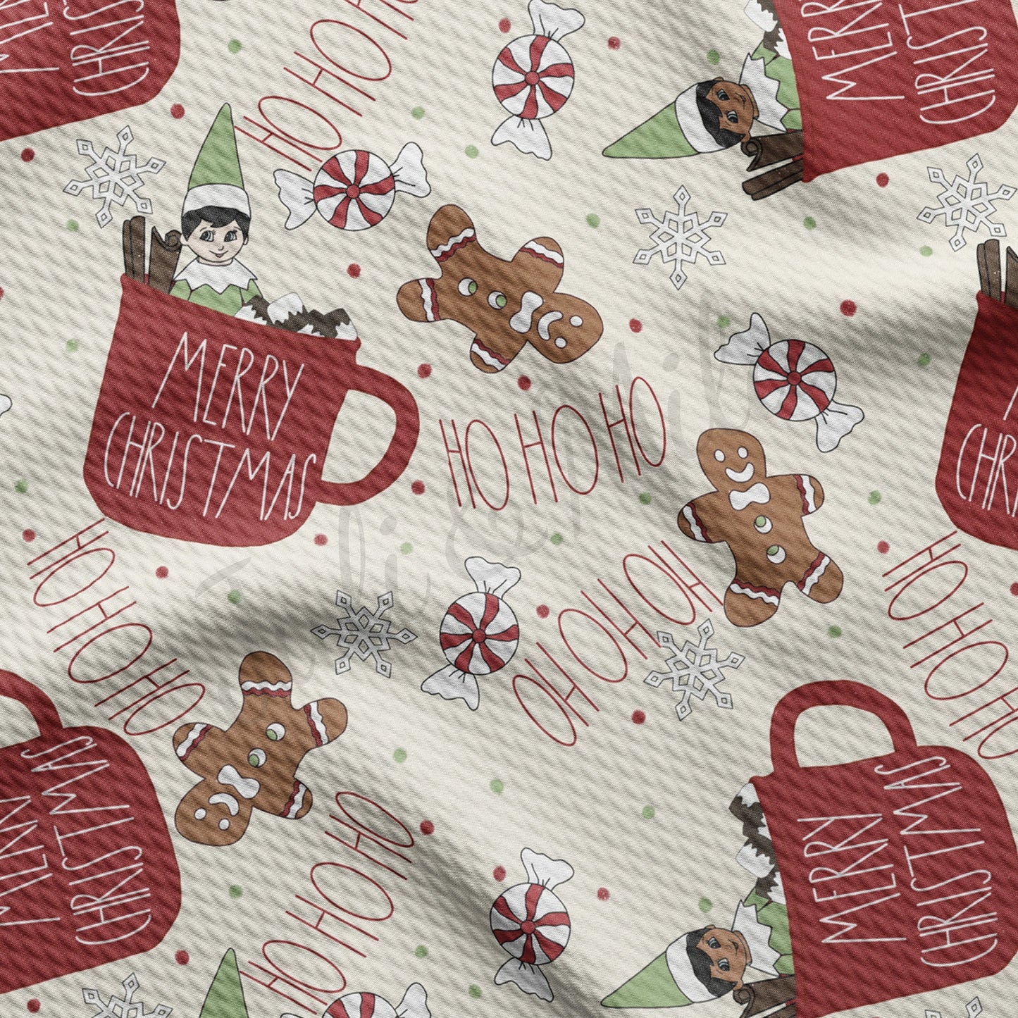 Christmas Hohoho Bullet Textured Fabric AA952