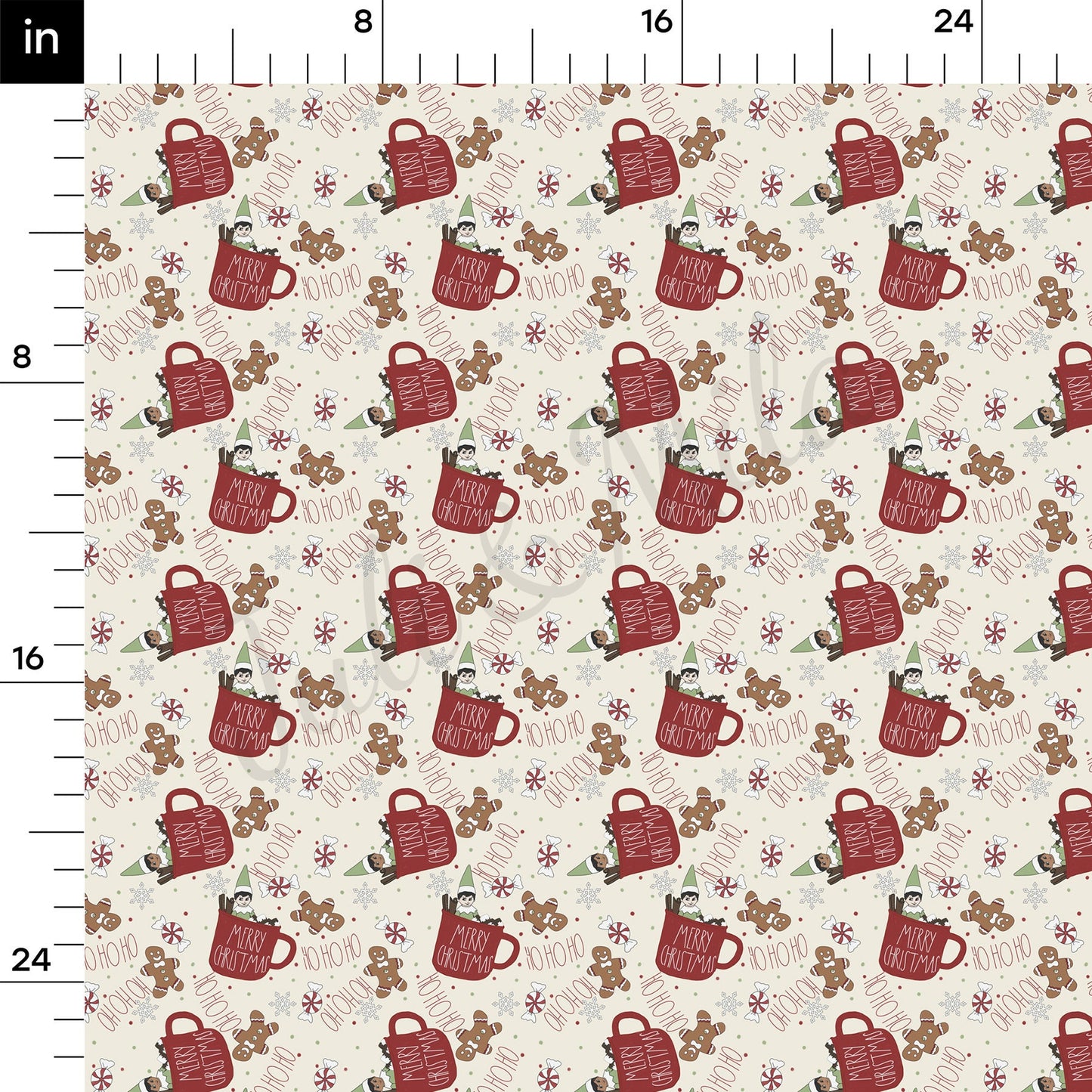 Christmas Hohoho Bullet Textured Fabric AA952