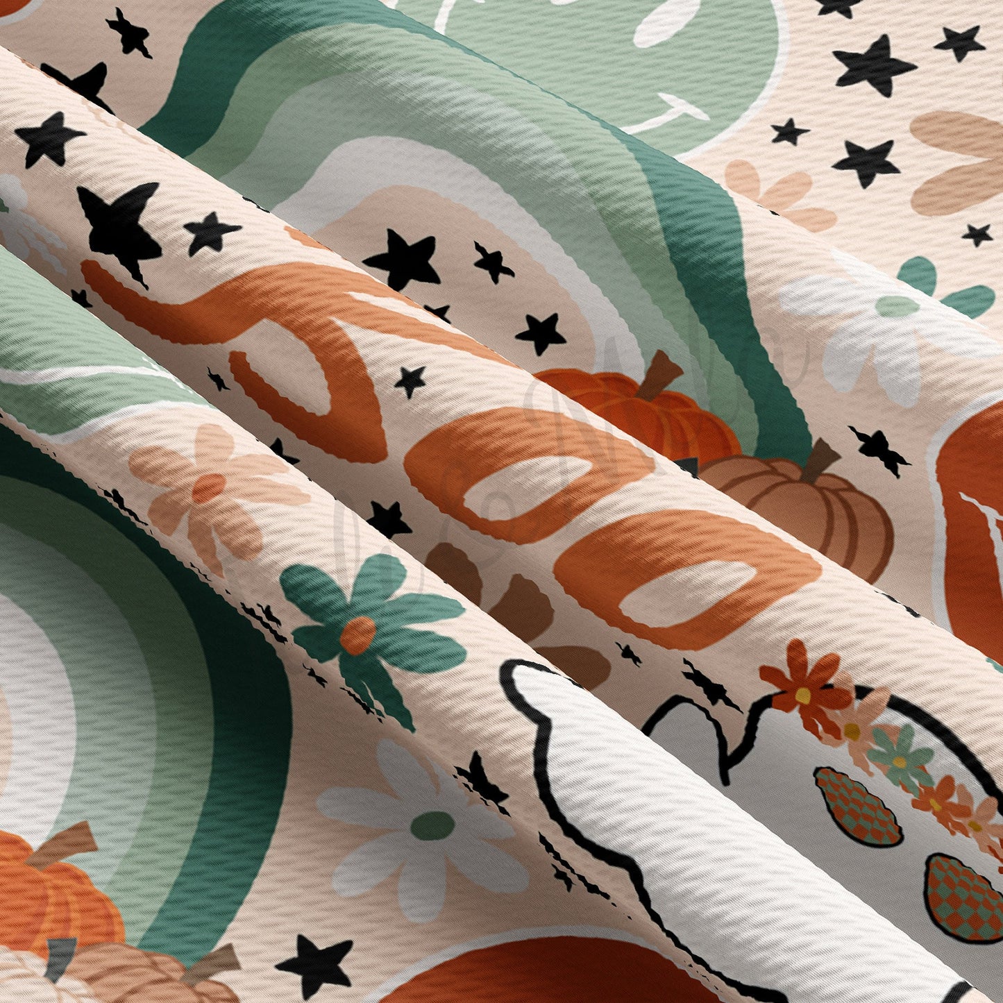 Pumpkin Boo Bullet Halloween Fabric AA936