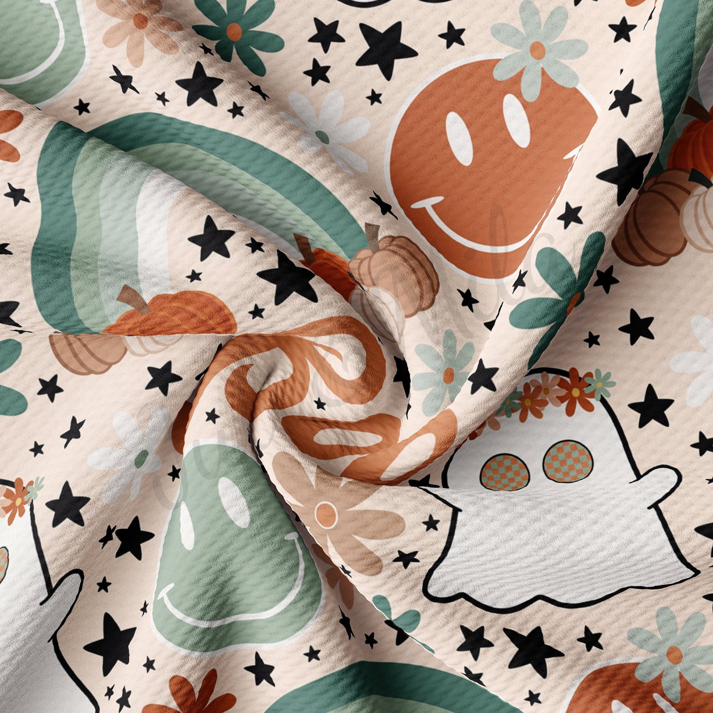 Pumpkin Boo Bullet Halloween Fabric AA936