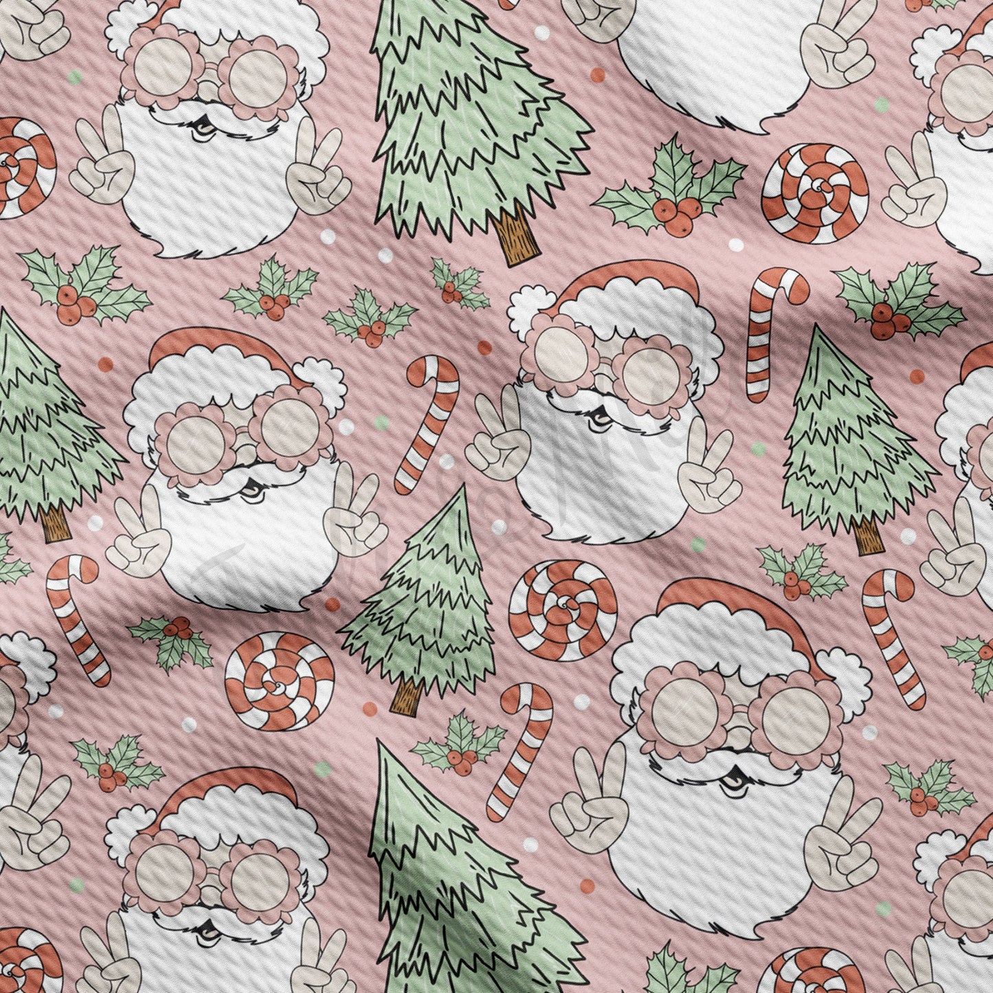 Christmas  Santa Bullet Textured Fabric  AA1001