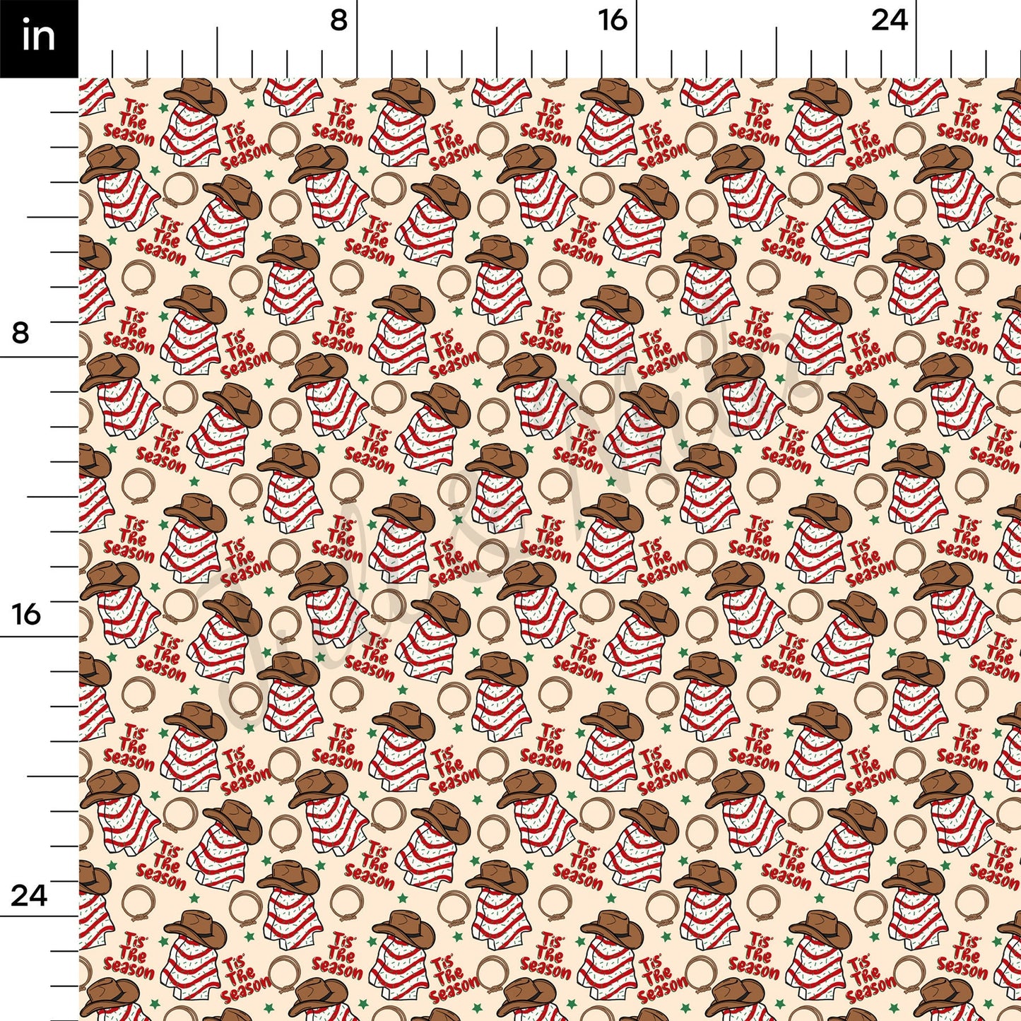 Christmas Western Cowboy Bullet Textured Fabric AA1069