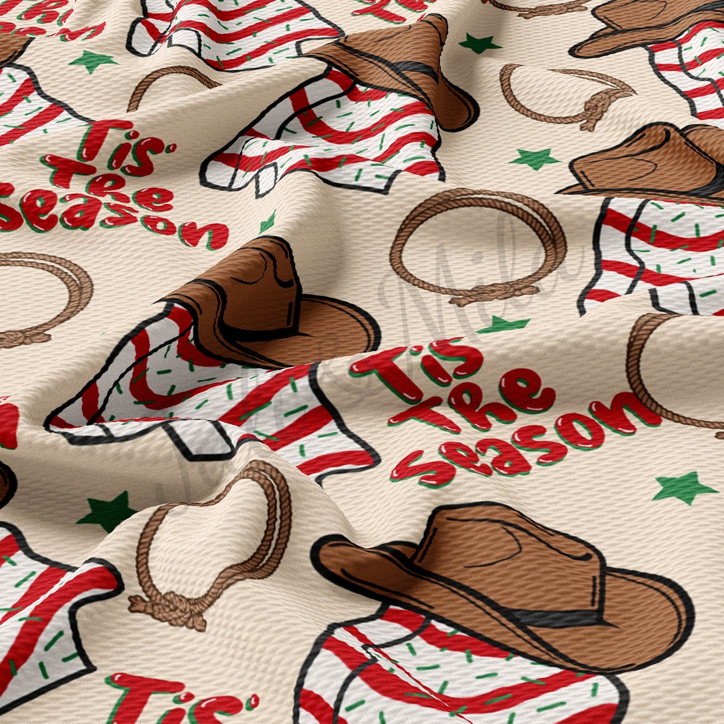 Christmas Western Cowboy Bullet Textured Fabric AA1069