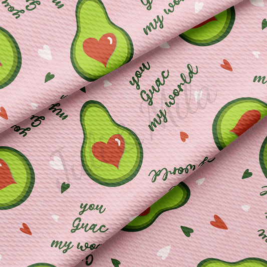 You Guac My World Valentines Day Bullet Textured Fabric AA1132