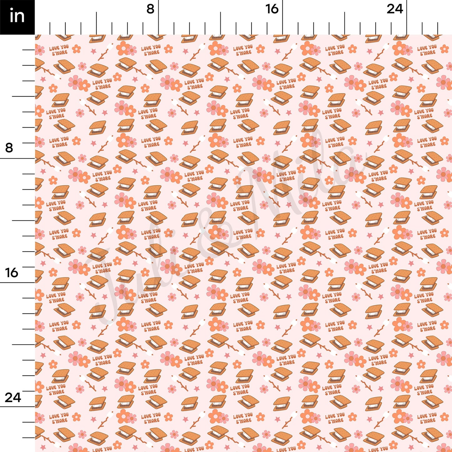 Love you SMore Valentines Day Fabric  AA1195