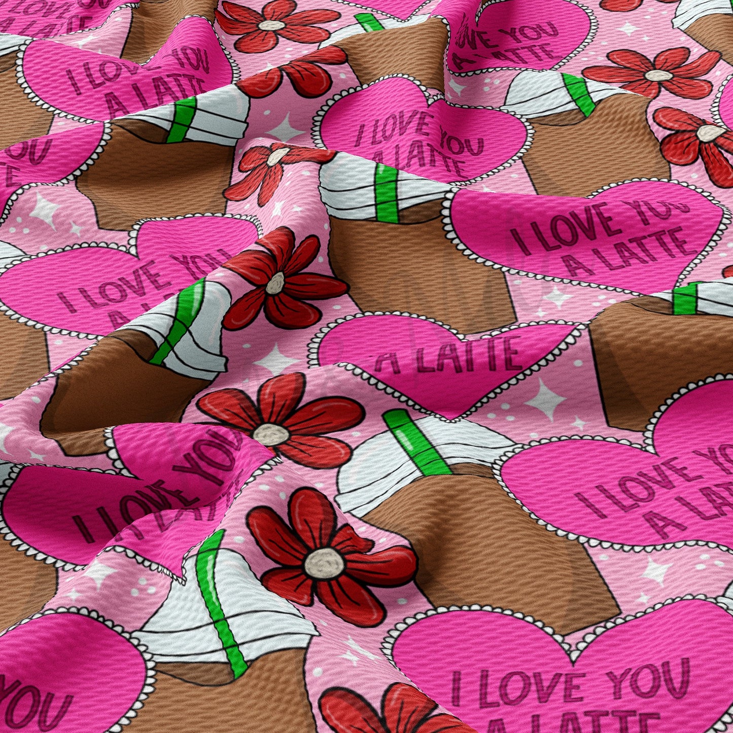 I love you a latte Valentines Day  Bullet Fabric AA1196