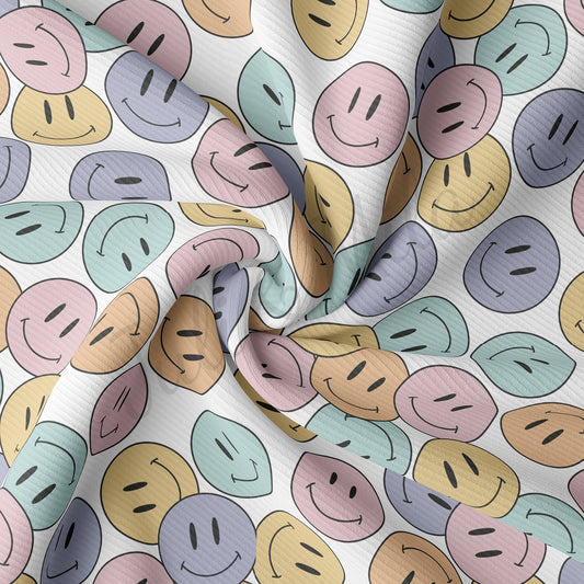 Rib Knit Fabric  RBKpastelsmileys