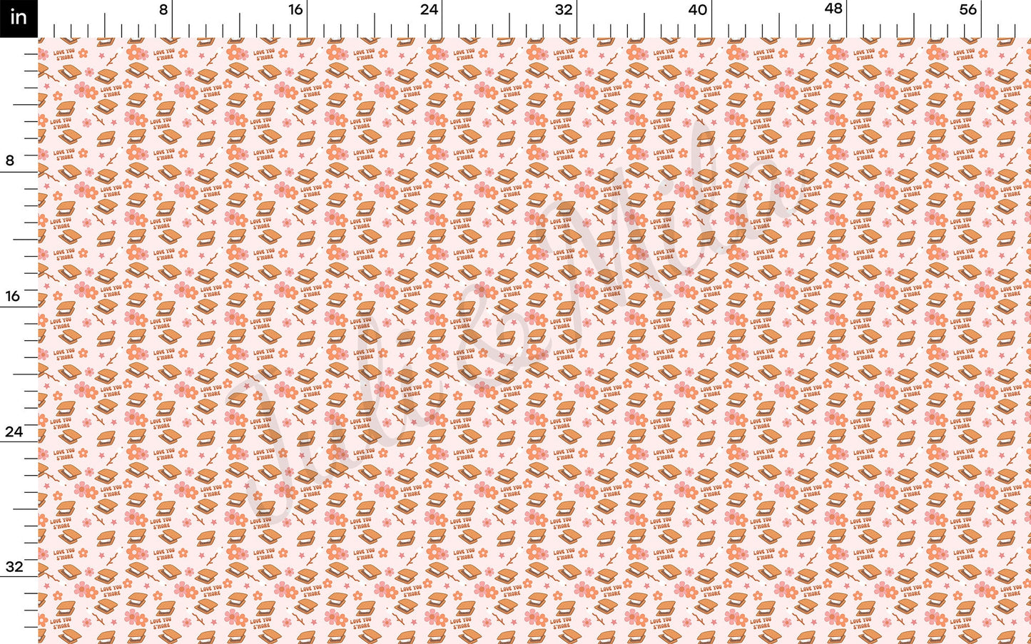 Love you SMore Valentines Day Fabric  AA1195