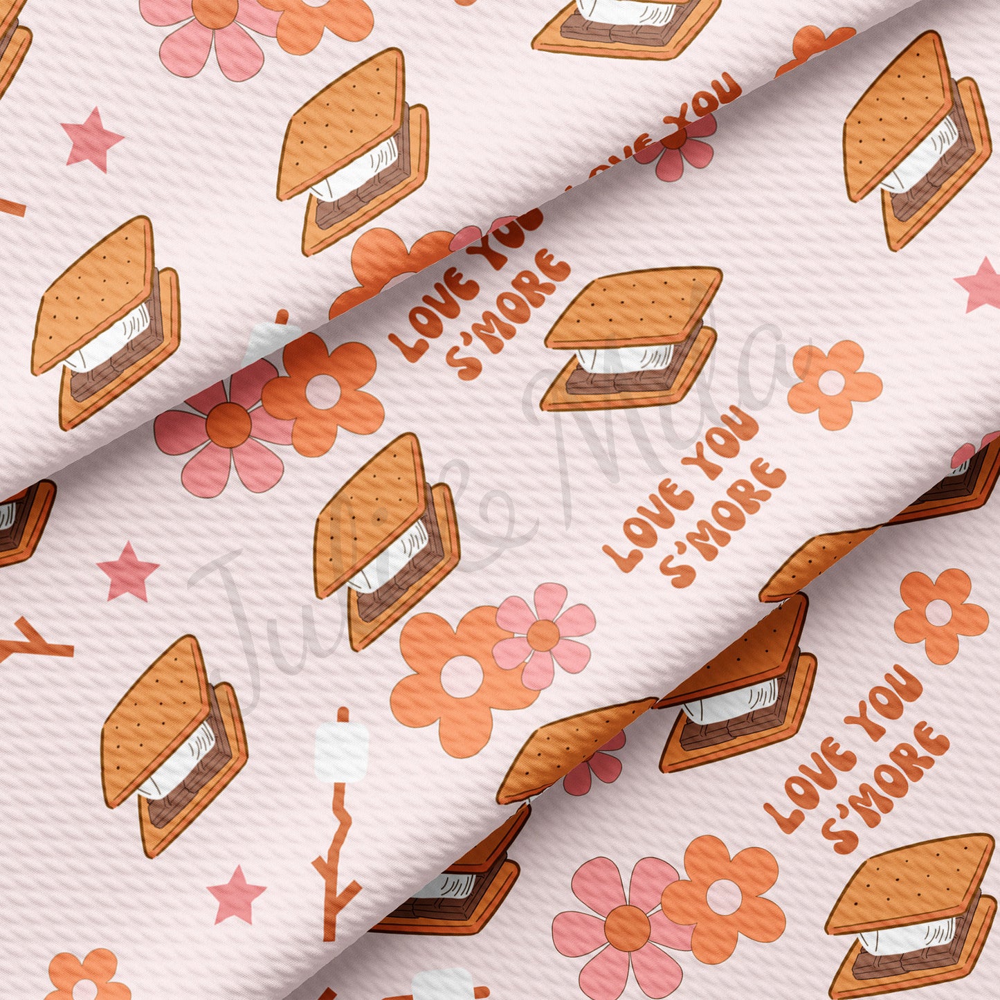 Love you SMore Valentines Day Fabric  AA1195