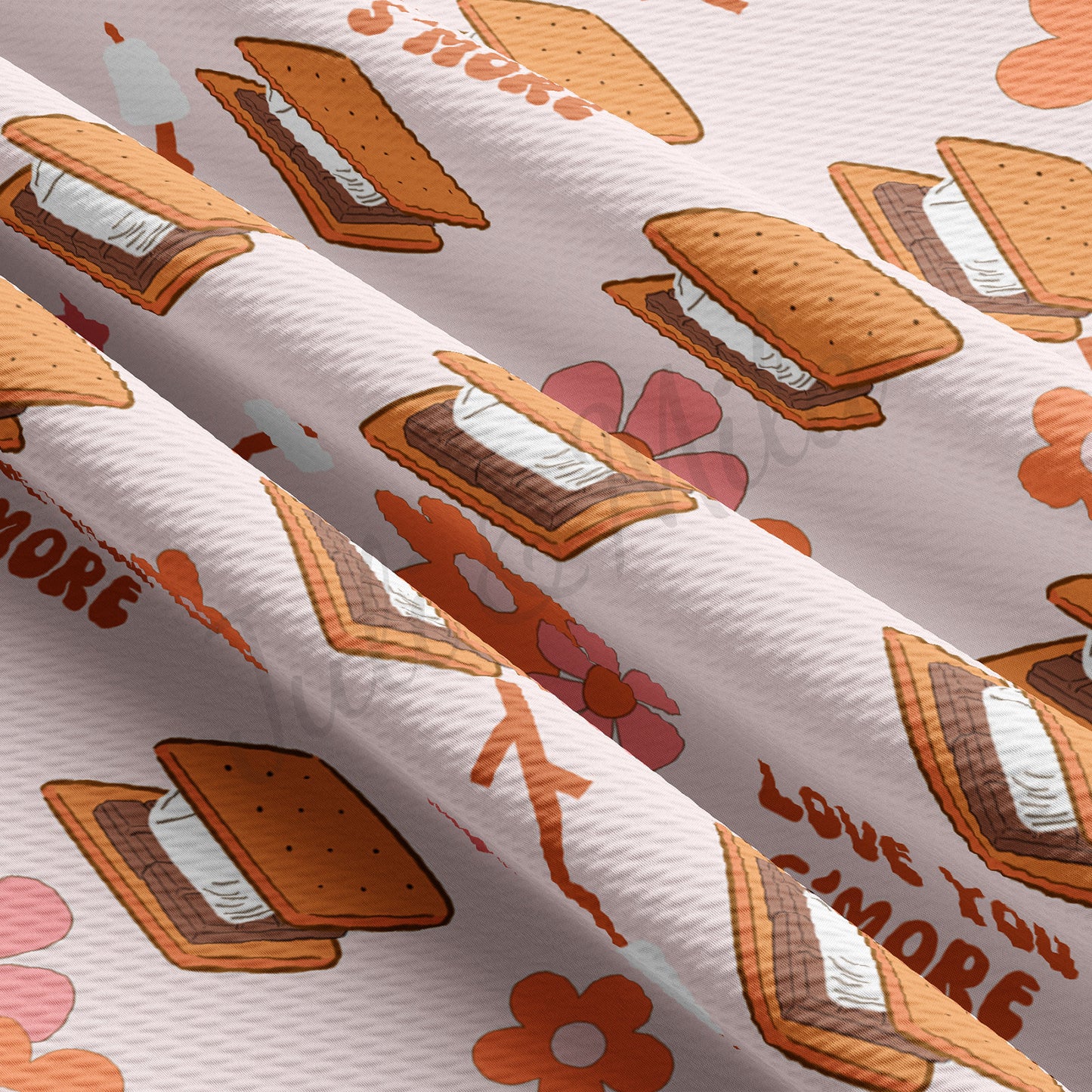 Love you SMore Valentines Day Fabric  AA1195