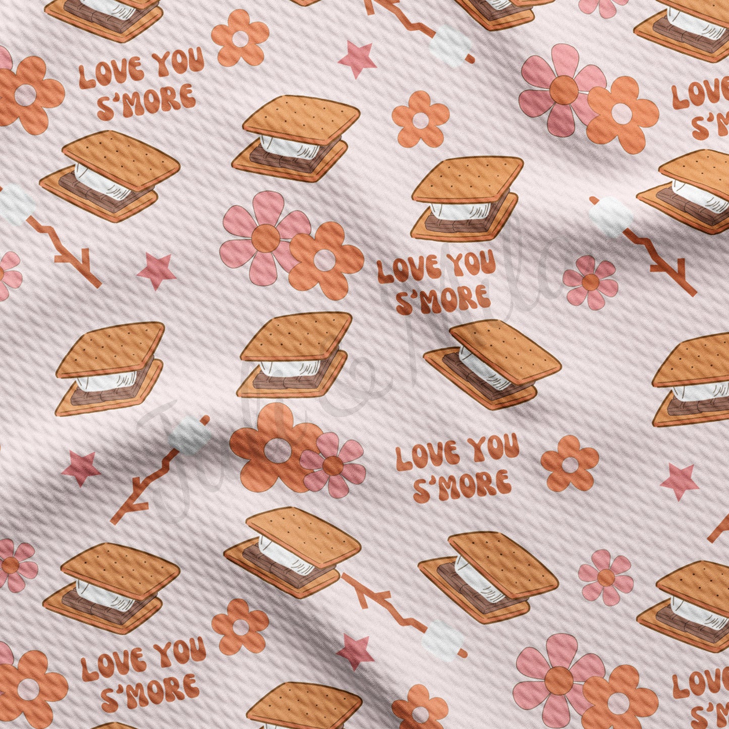 Love you SMore Valentines Day Fabric  AA1195