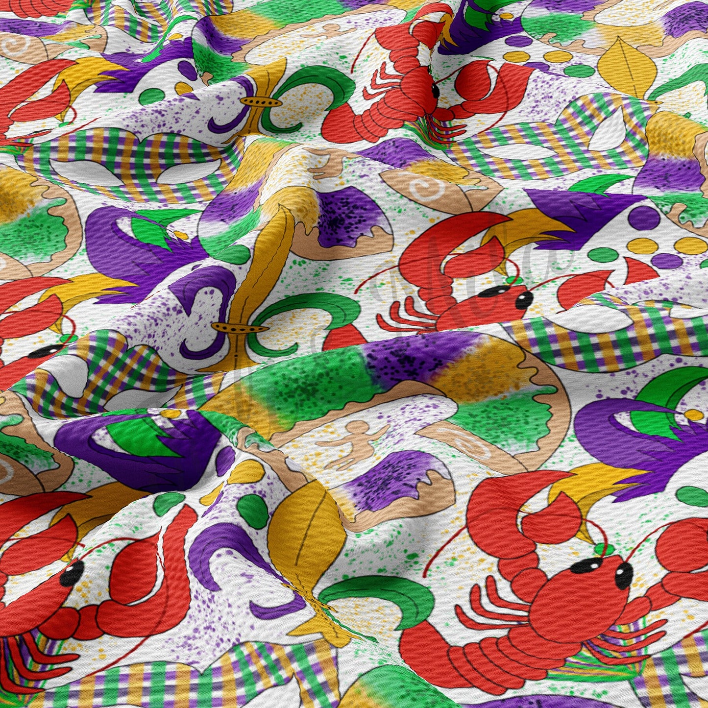 Mardi Gras Printed  Bullet Textured Fabric AA1358