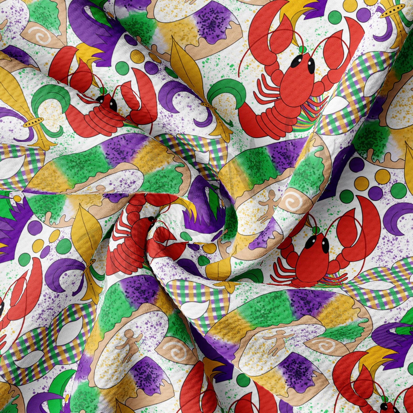 Mardi Gras Printed  Bullet Textured Fabric AA1358