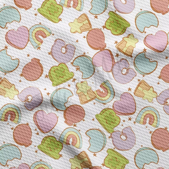 St. Patrick&#39;s Day Printed Liverpool Bullet Textured Fabric by the yard 4Way Stretch Solid Strip Thick Knit Jersey Liverpool Fabric11
