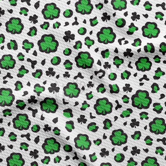 St. Patrick&#39;s Day Printed Liverpool Bullet Textured Fabric by the yard 4Way Stretch Solid Strip Thick Knit Jersey Liverpool Fabric12