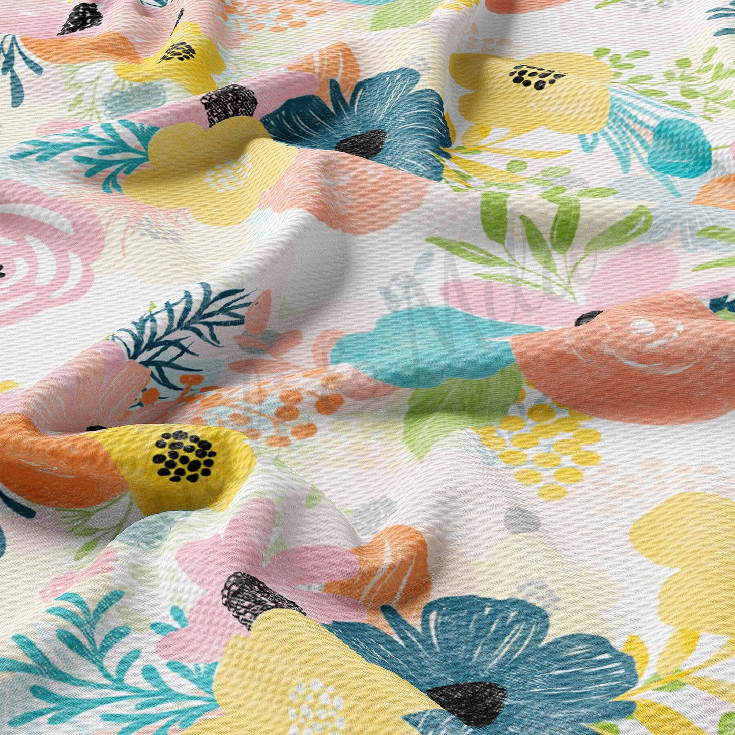 Floral Bullet Textured Fabric by the yard 4Way AA1471