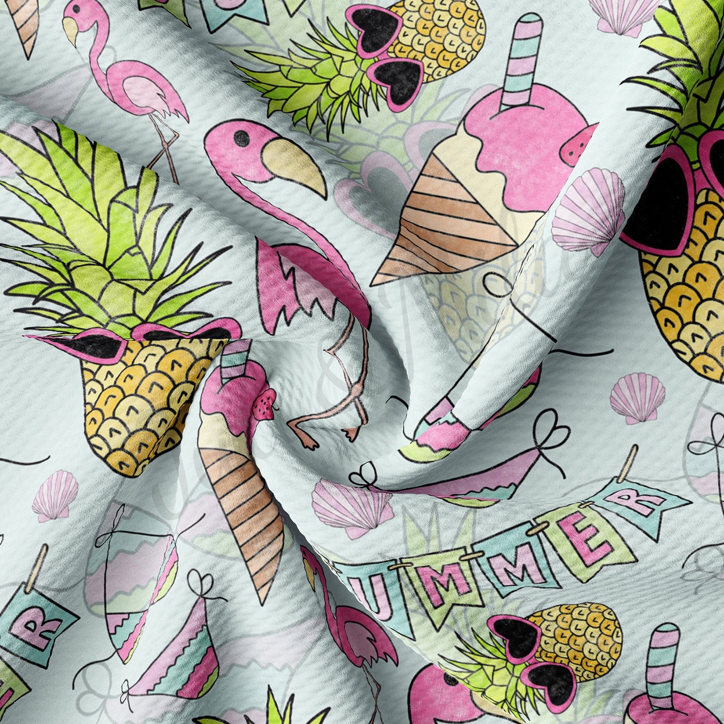 Summer Flamingo  Bullet Textured Fabric AA1473