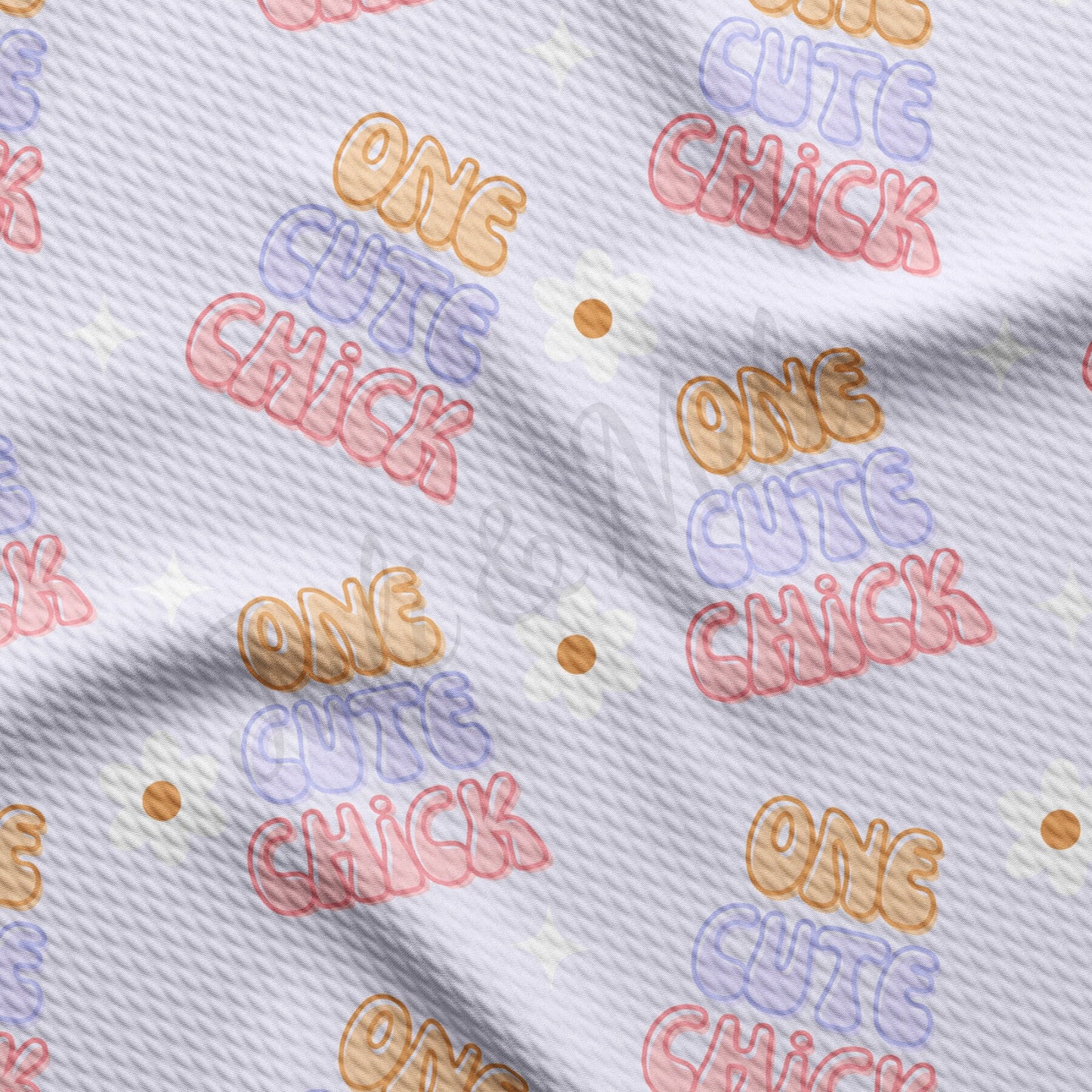 One Cute Chick Easter Printed  Bullet Textured Fabric AA1401