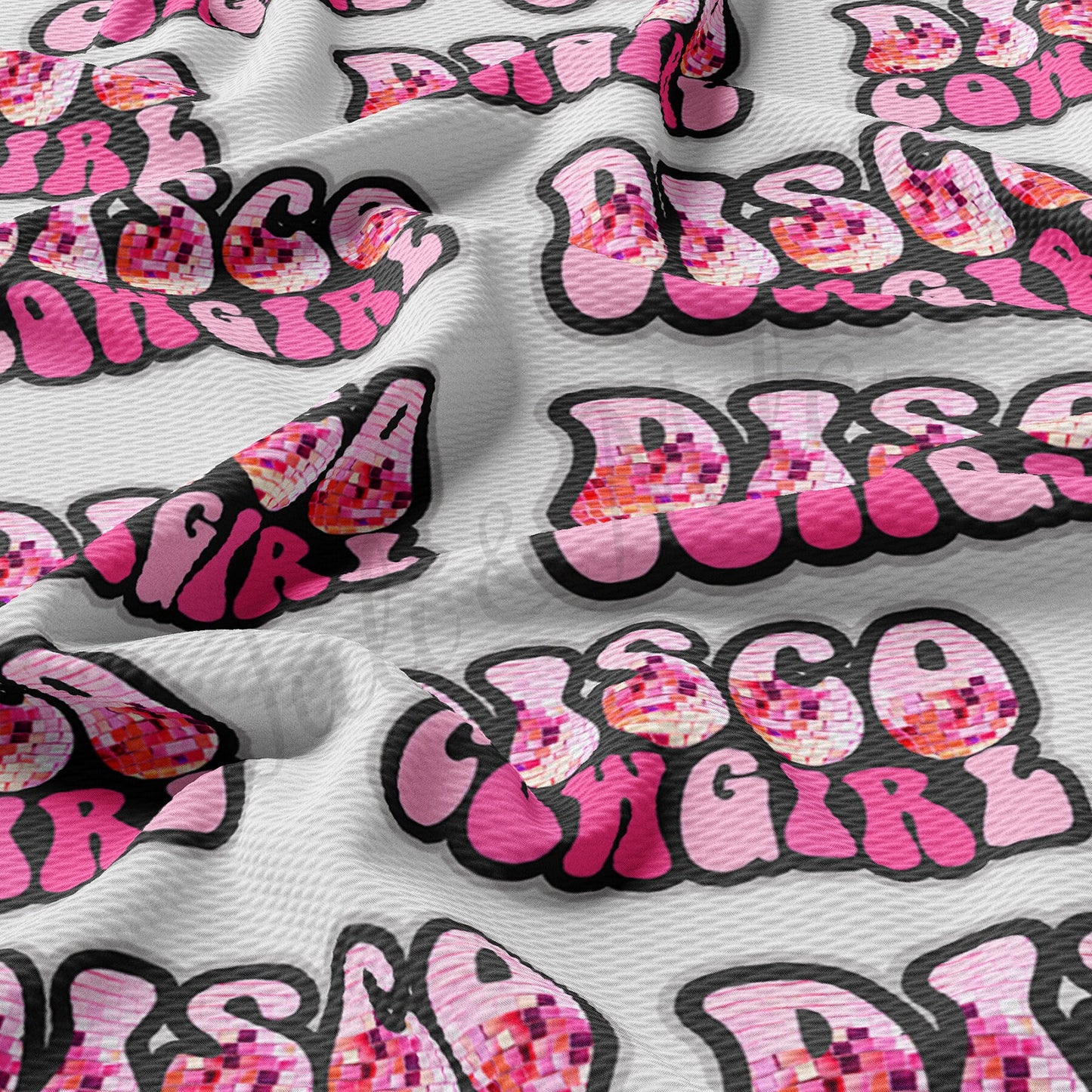 Disco Cow Girl  Bullet Textured Fabric AA1429
