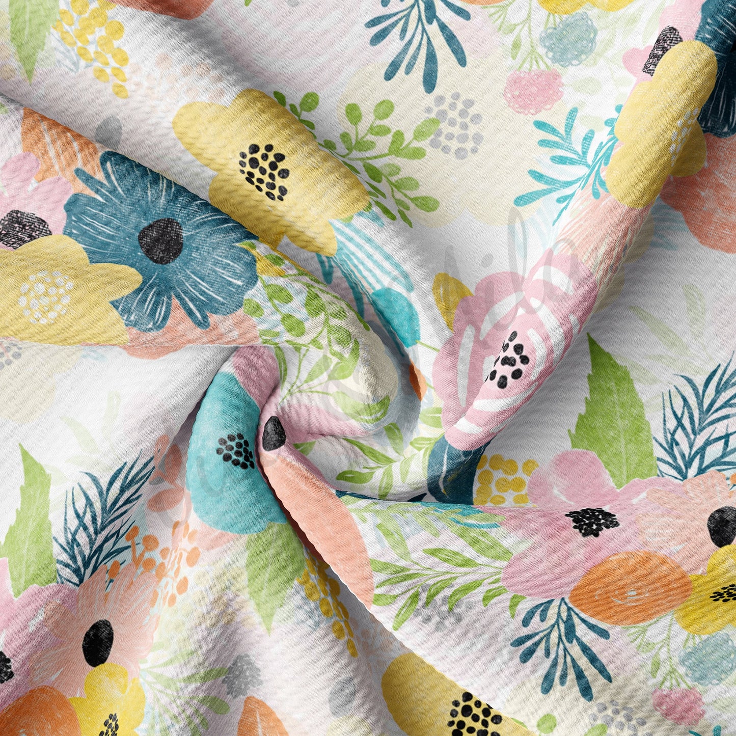 Floral Bullet Textured Fabric by the yard 4Way AA1471