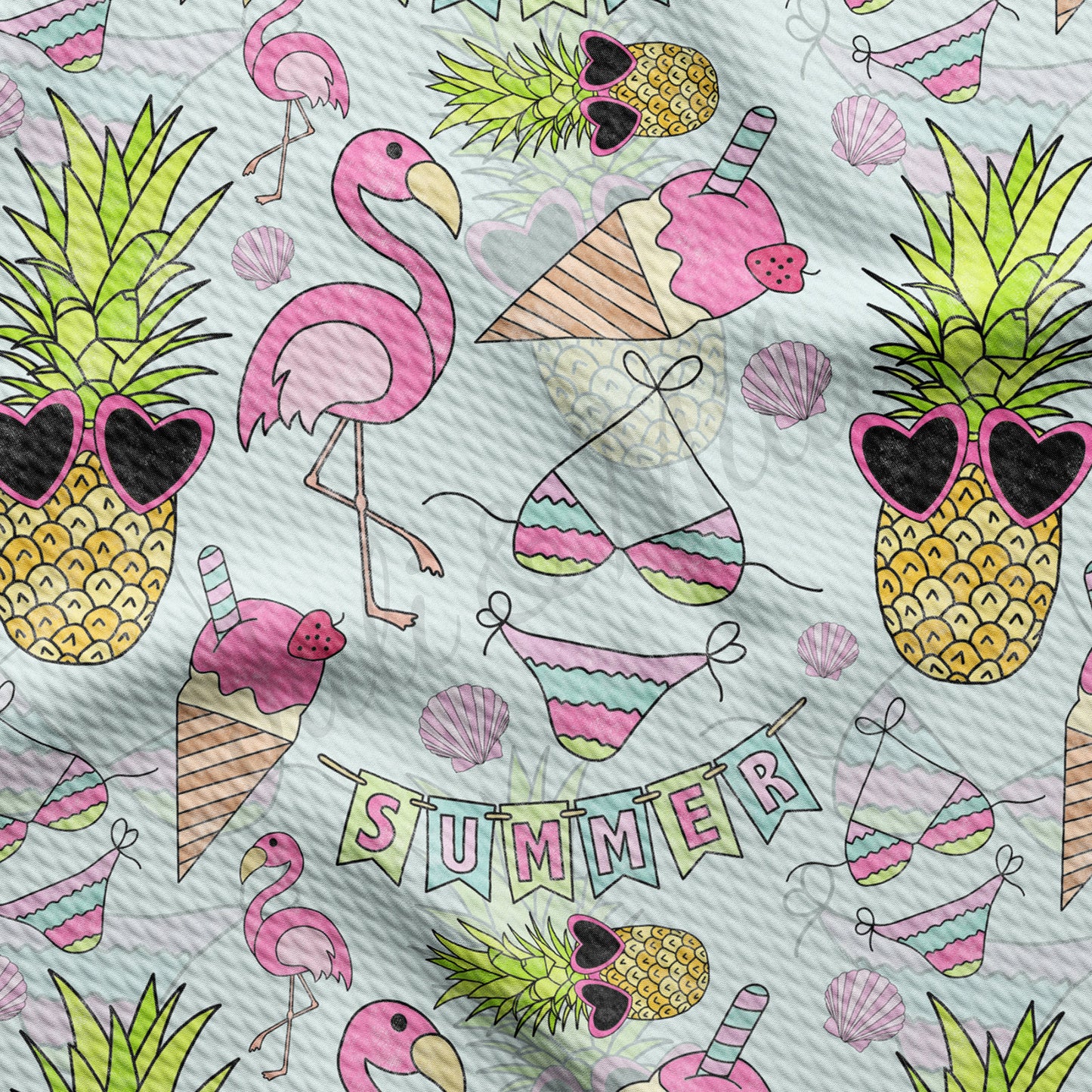 Summer Flamingo  Bullet Textured Fabric AA1473