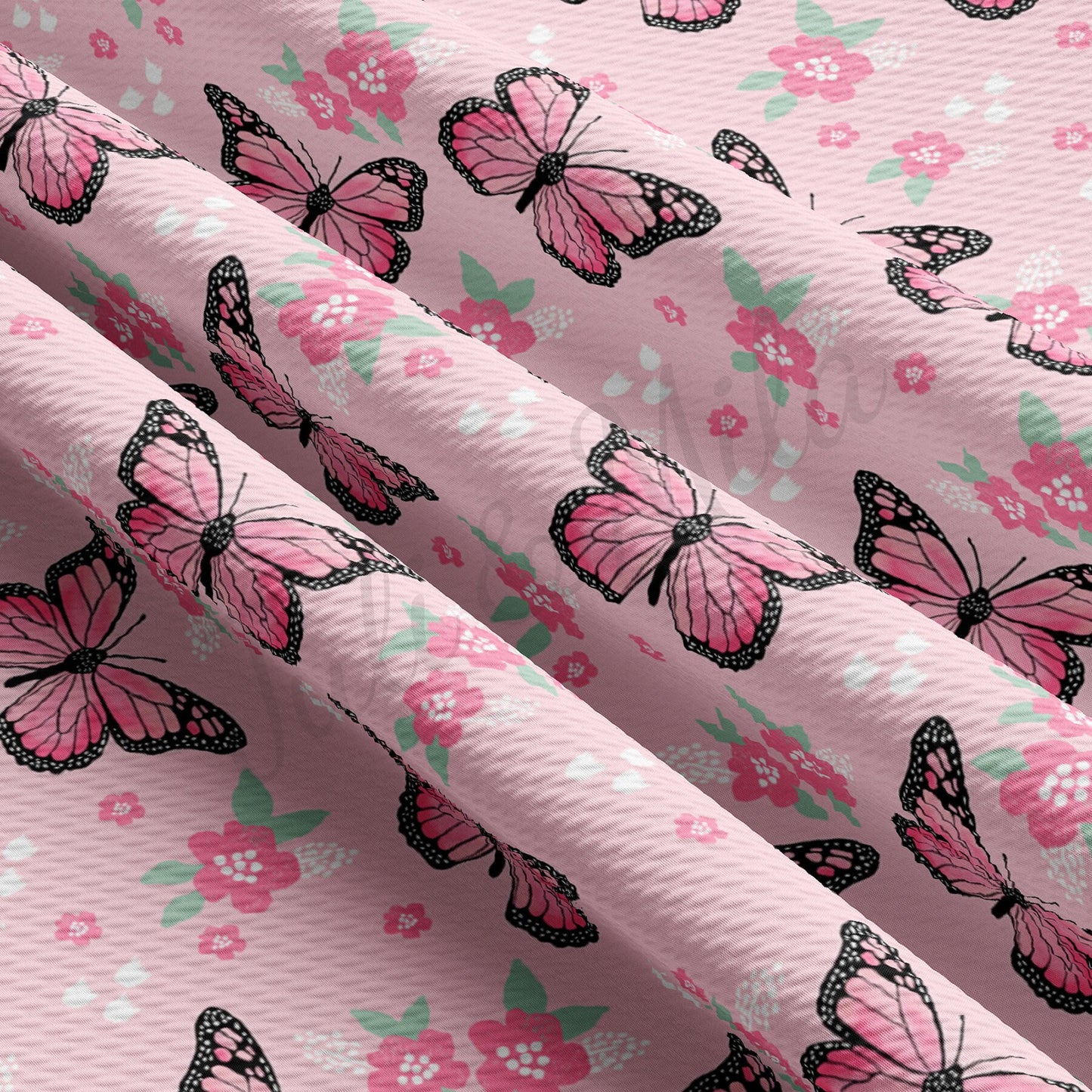 Butterflies Bullet Textured Fabric AA1489