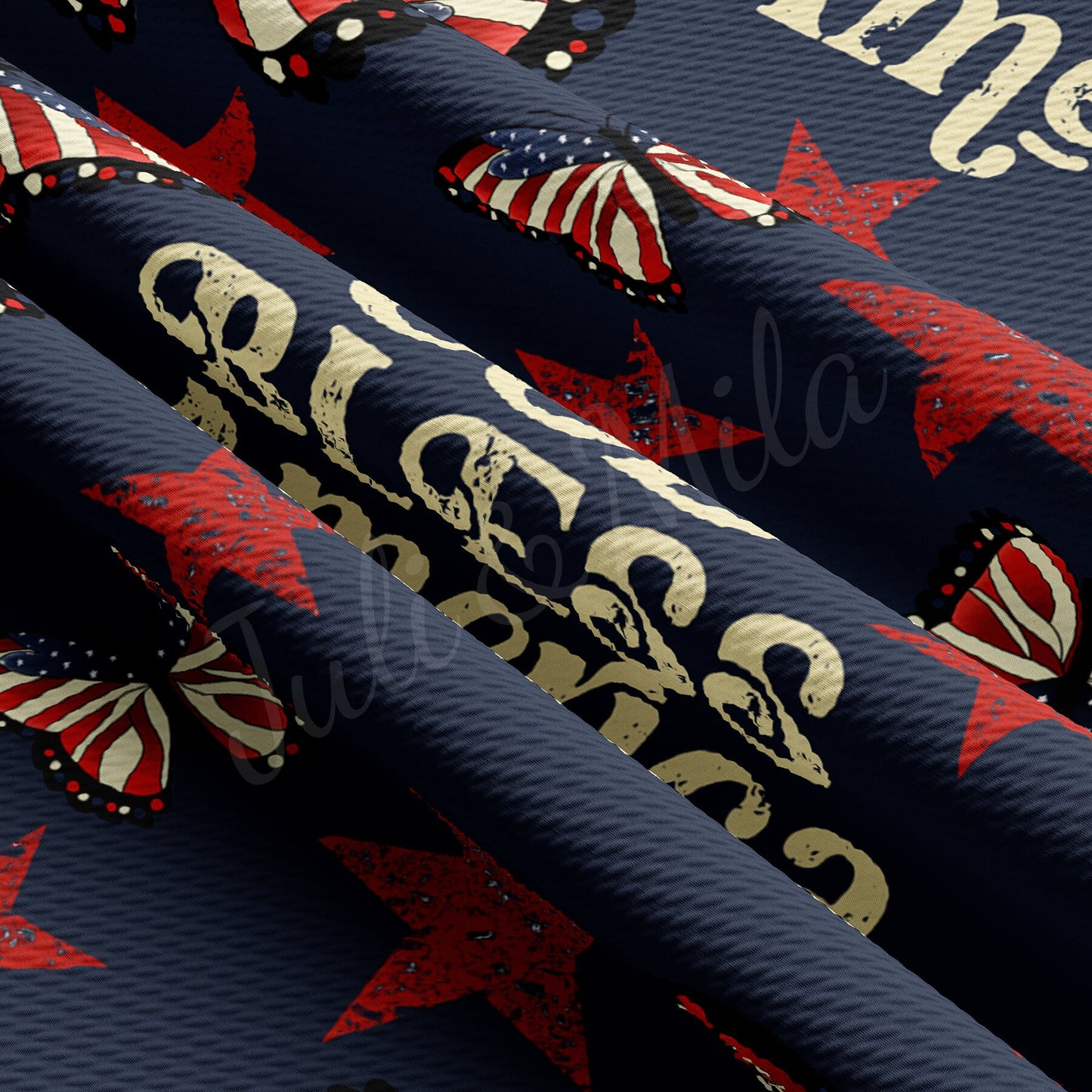 God Bless America 4th of July Bullet Textured Fabric  AA1501