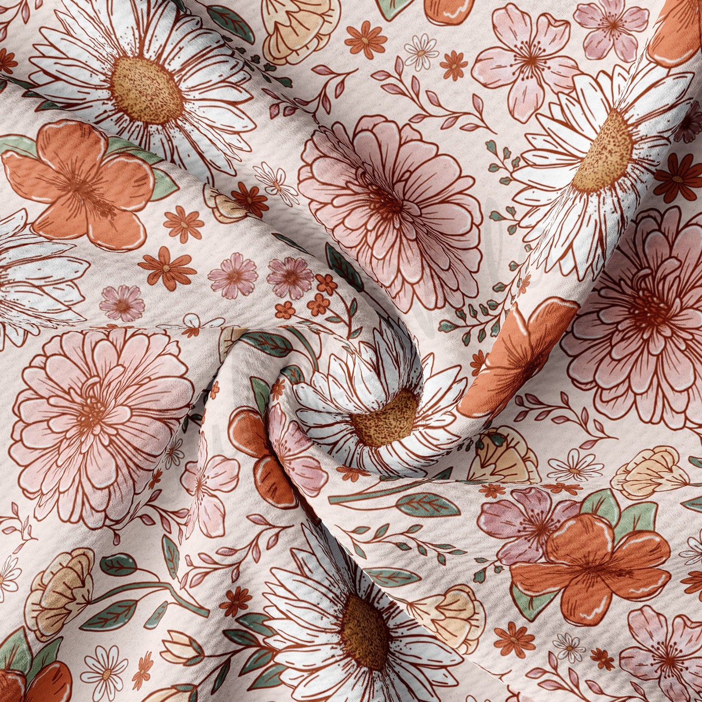 Floral  Bullet Textured Fabric by the yard AA1575