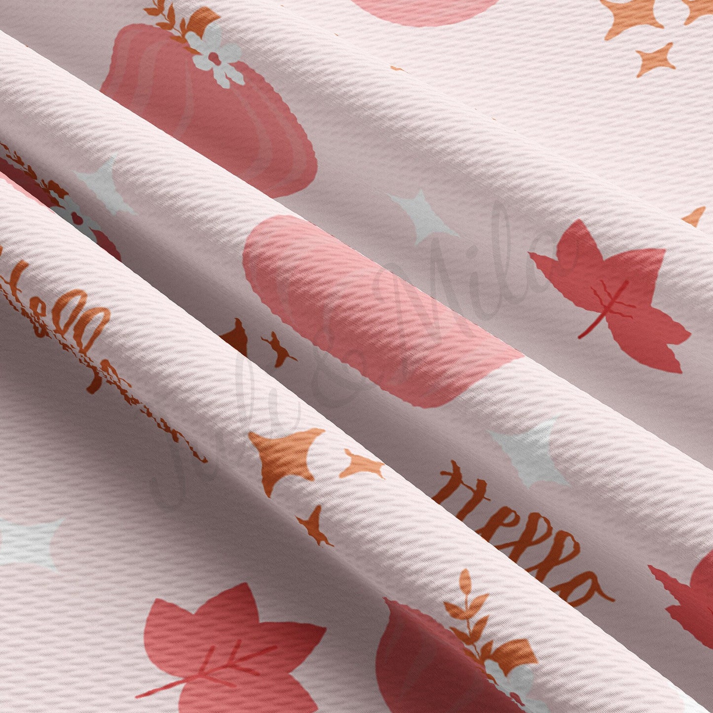 Fall Halloween Hello Pumpkin Bullet Textured Fabric by the yard AA1590