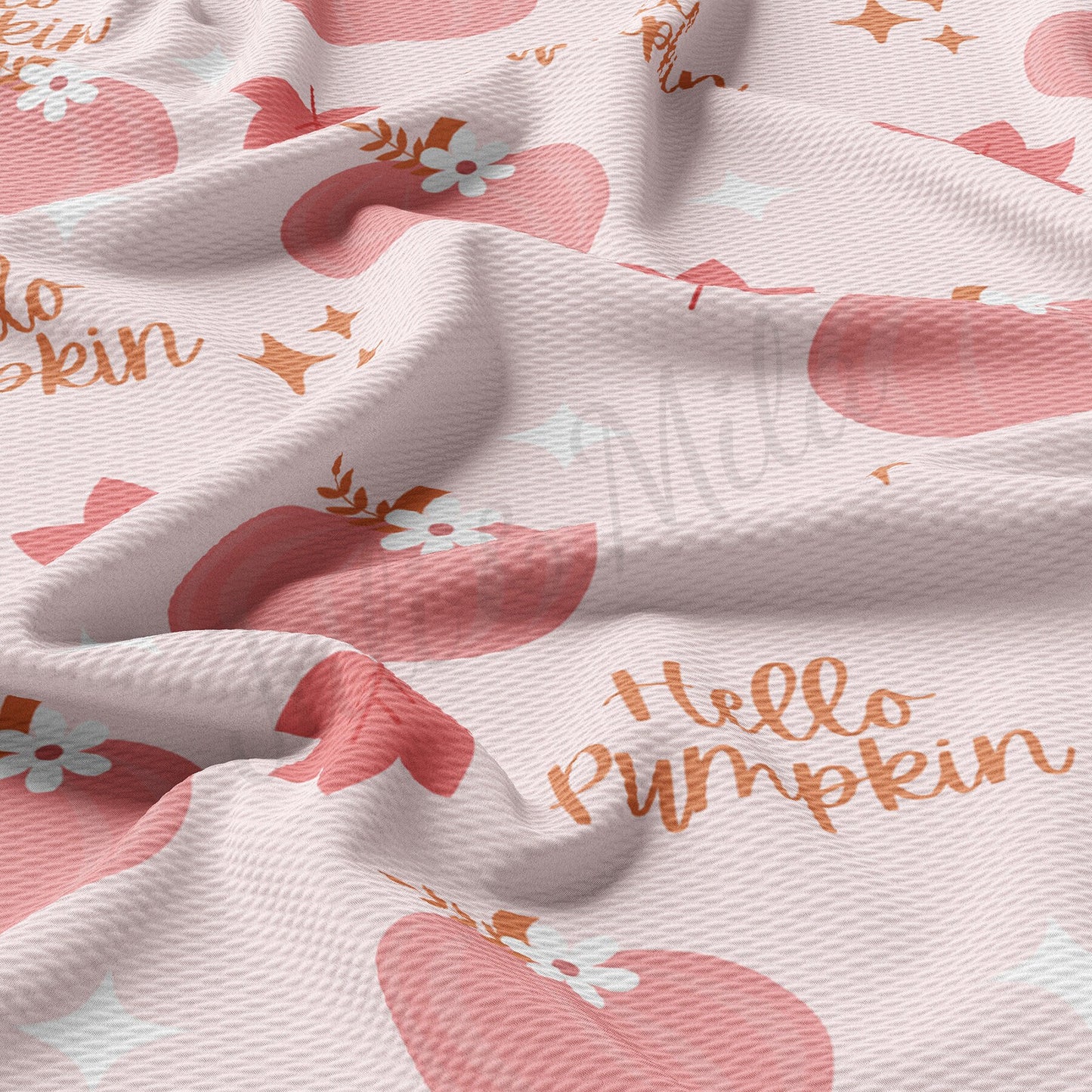 Fall Halloween Hello Pumpkin Bullet Textured Fabric by the yard AA1590