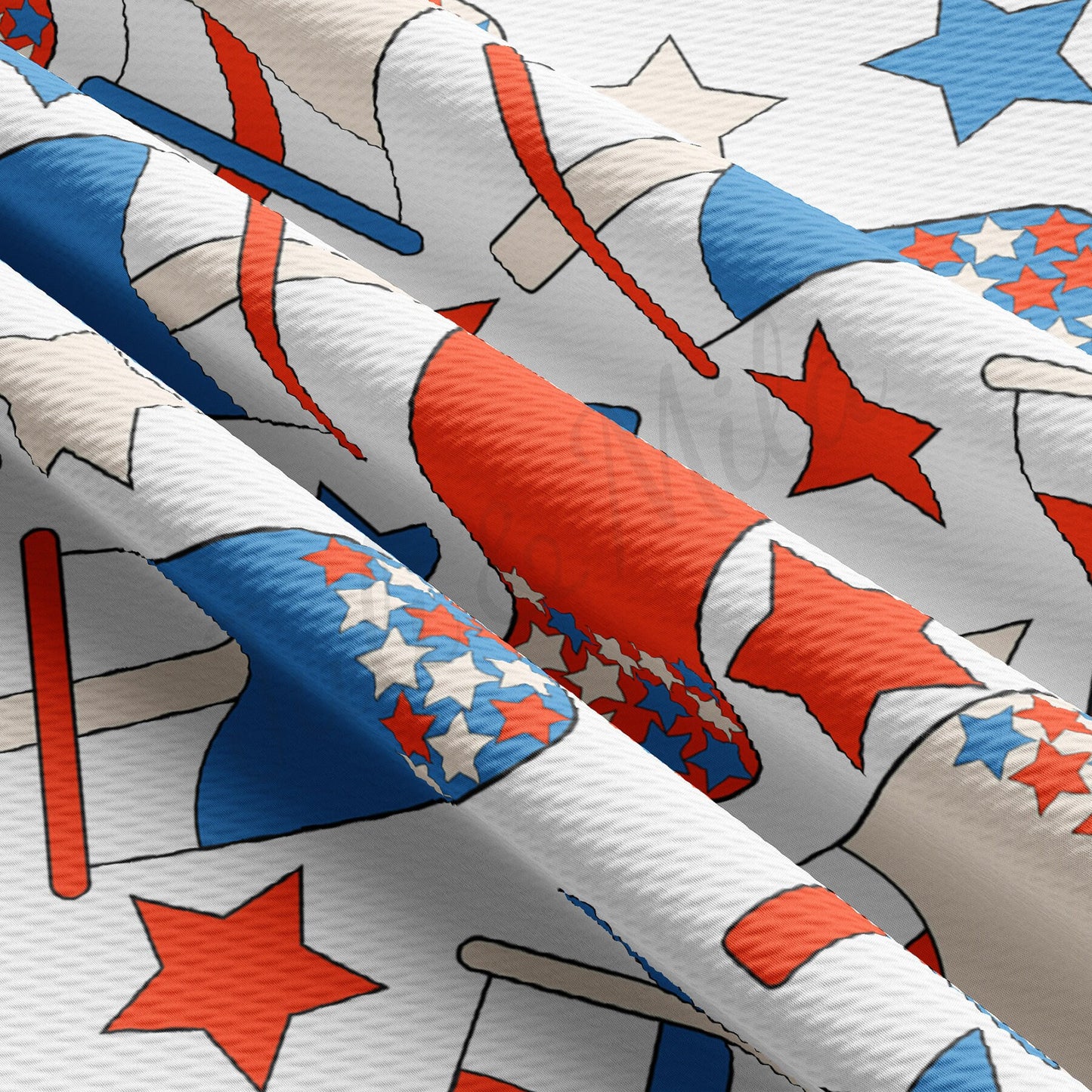 Patriotic 4th of July Bullet Textured Fabric by the yard AA1608