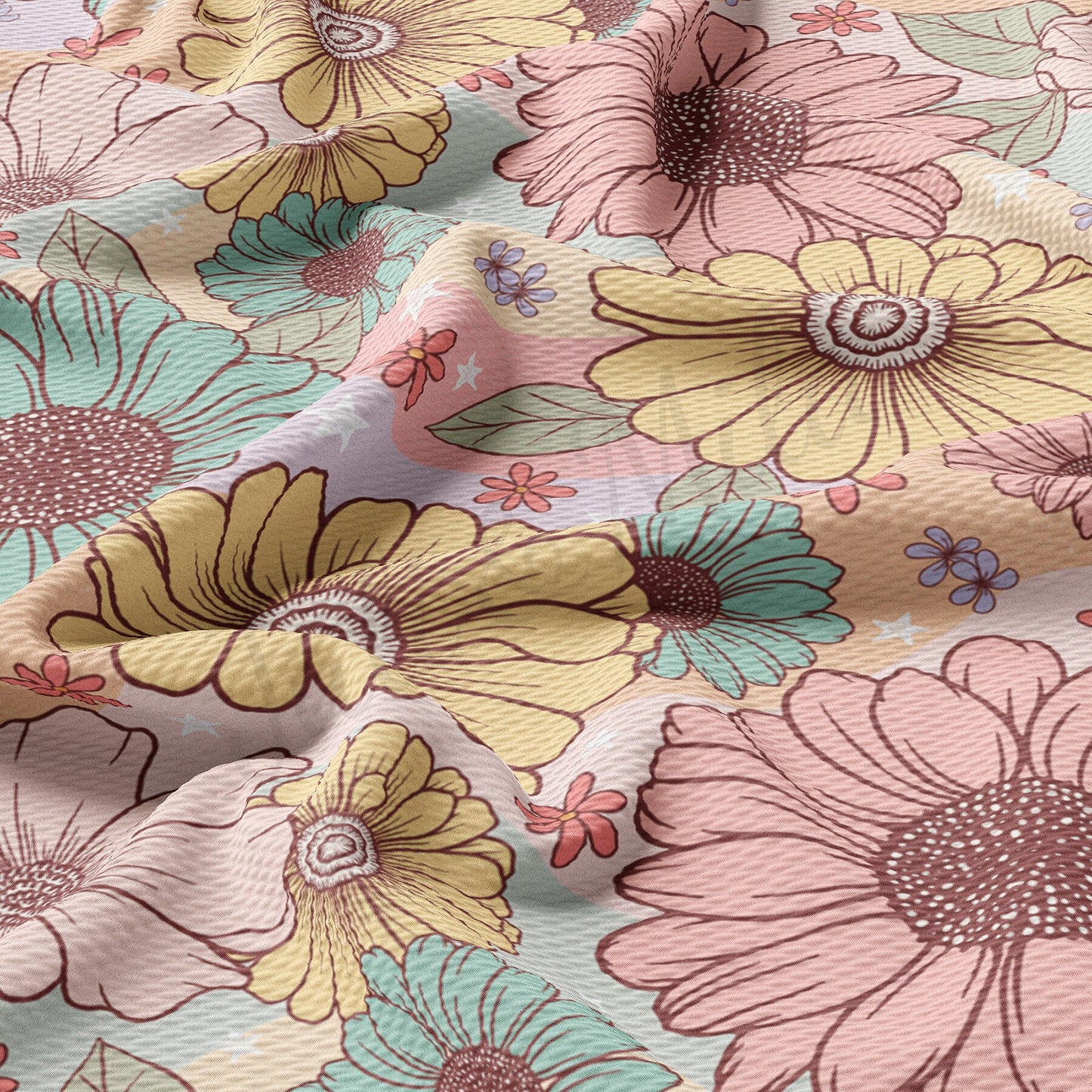 Floral Bullet Textured Fabric by the yard AA1637