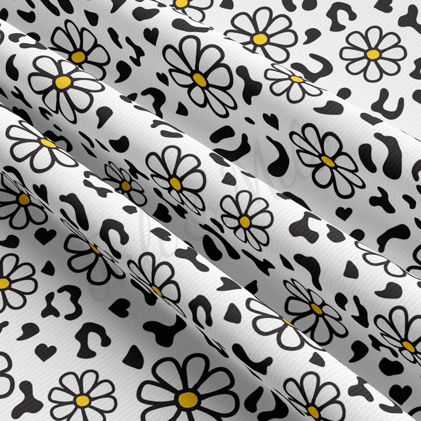 Floral Rib Knit Fabric  RBK1572