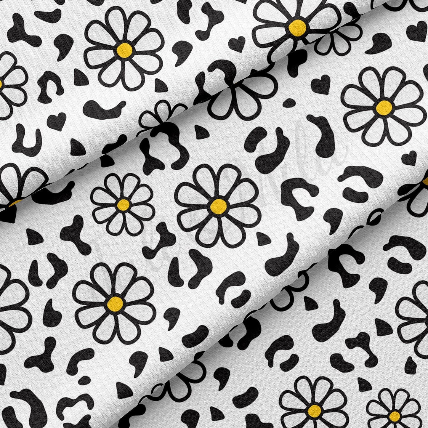 Floral Rib Knit Fabric  RBK1572