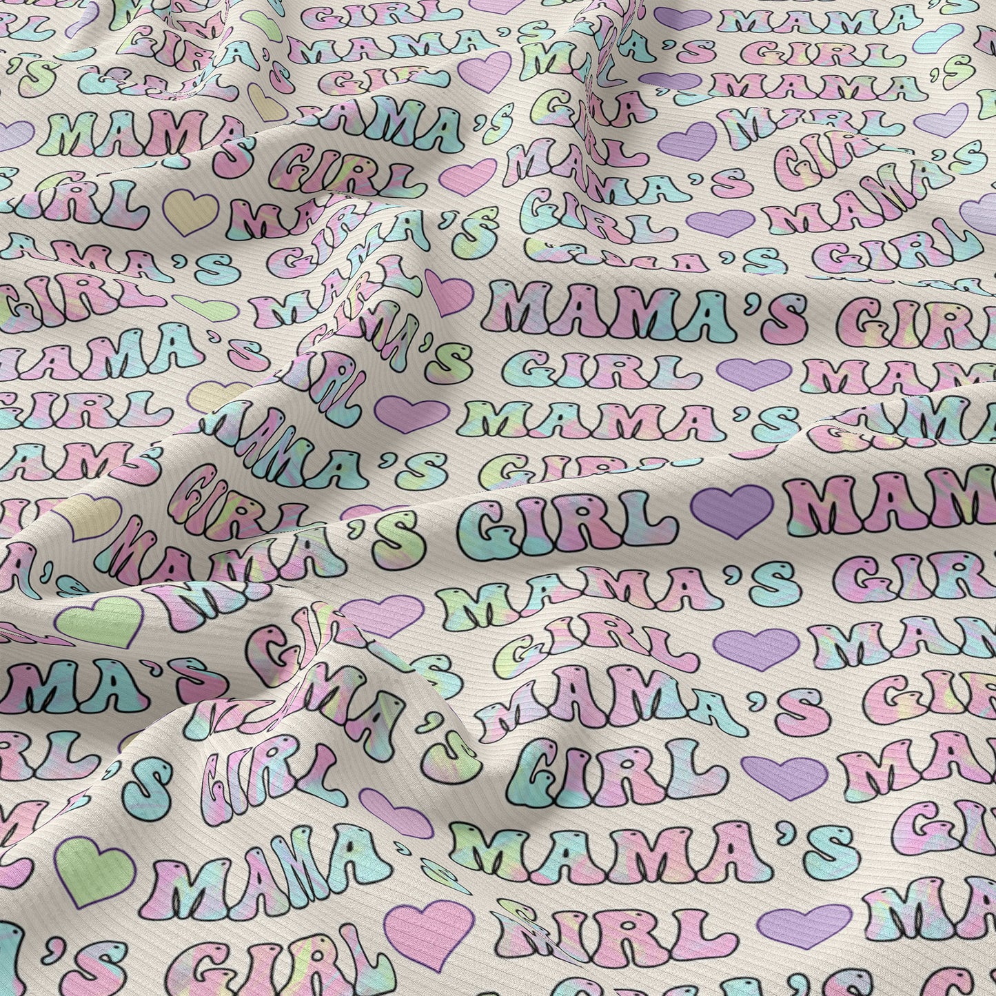 Mamas Girl Rib Knit Fabric RBK1598