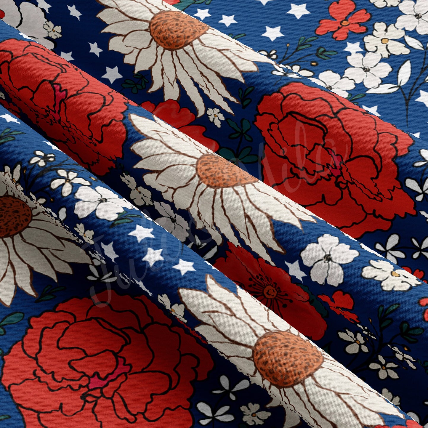 4th of July Patriotic Bullet Textured Fabric AA1683