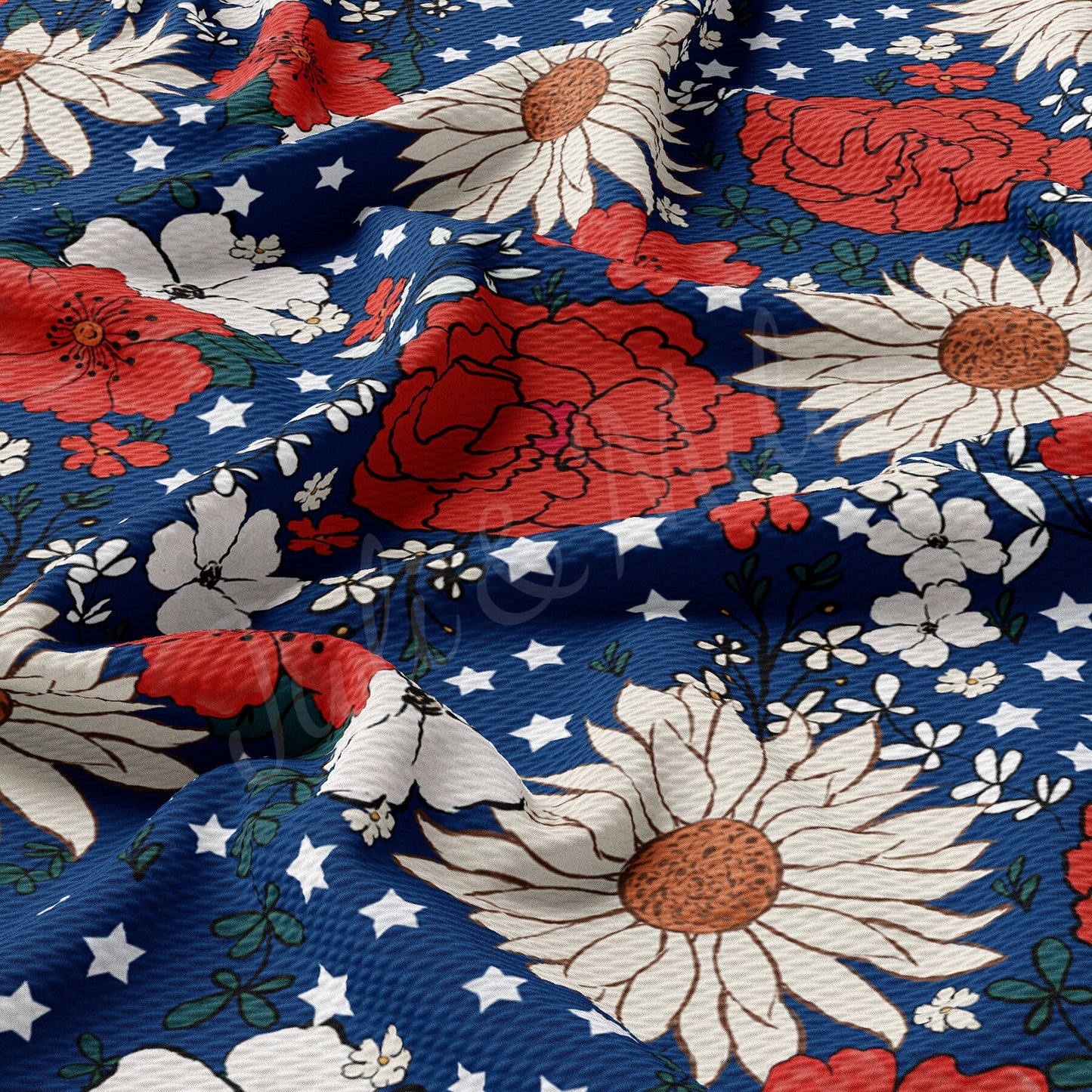 4th of July Patriotic Bullet Textured Fabric AA1683