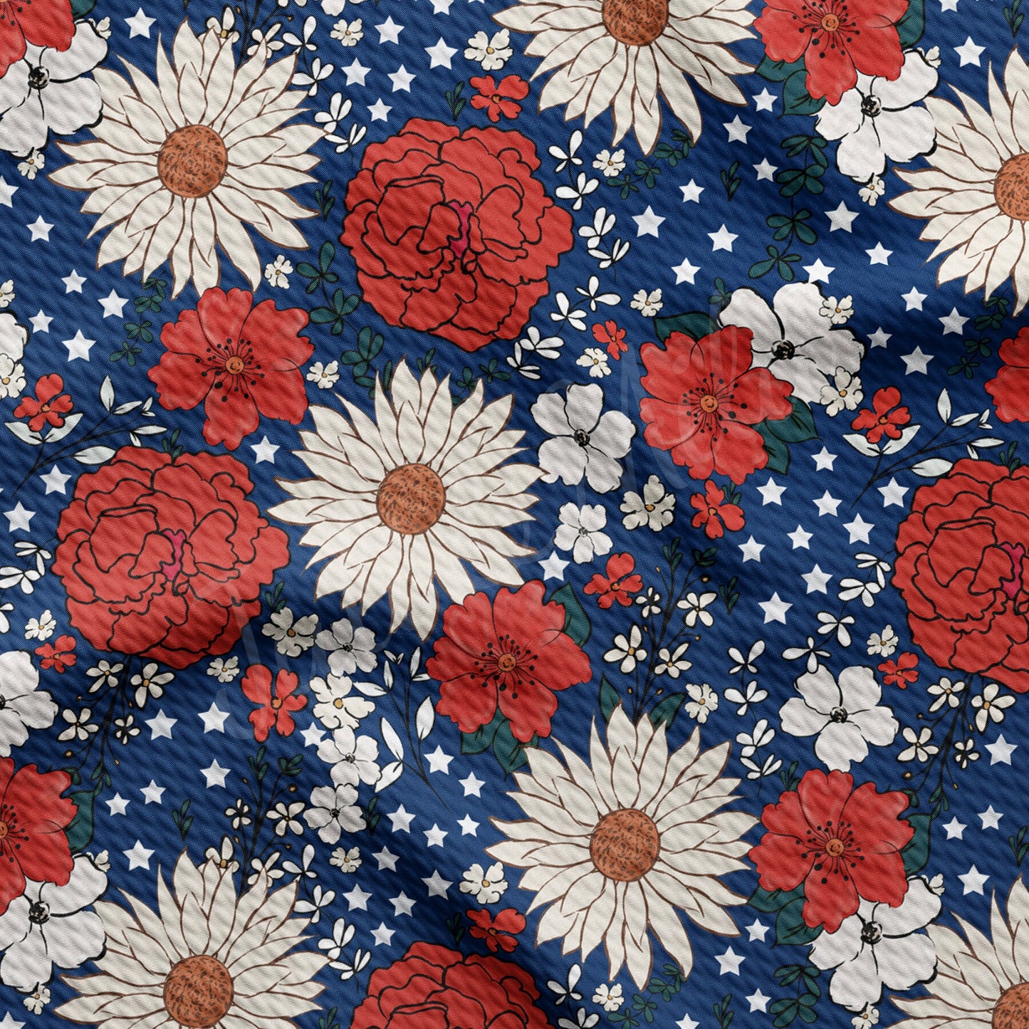 4th of July Patriotic Bullet Textured Fabric AA1683