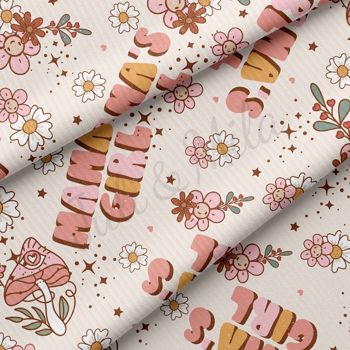 Mamas Girl Rib Knit Fabric RBK1512