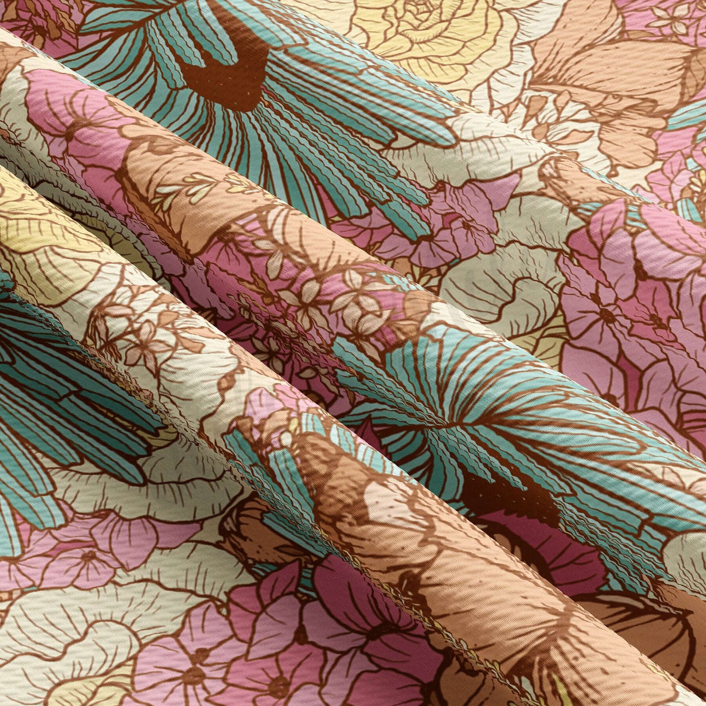 Floral  Bullet Textured Fabric by the yard AA1578
