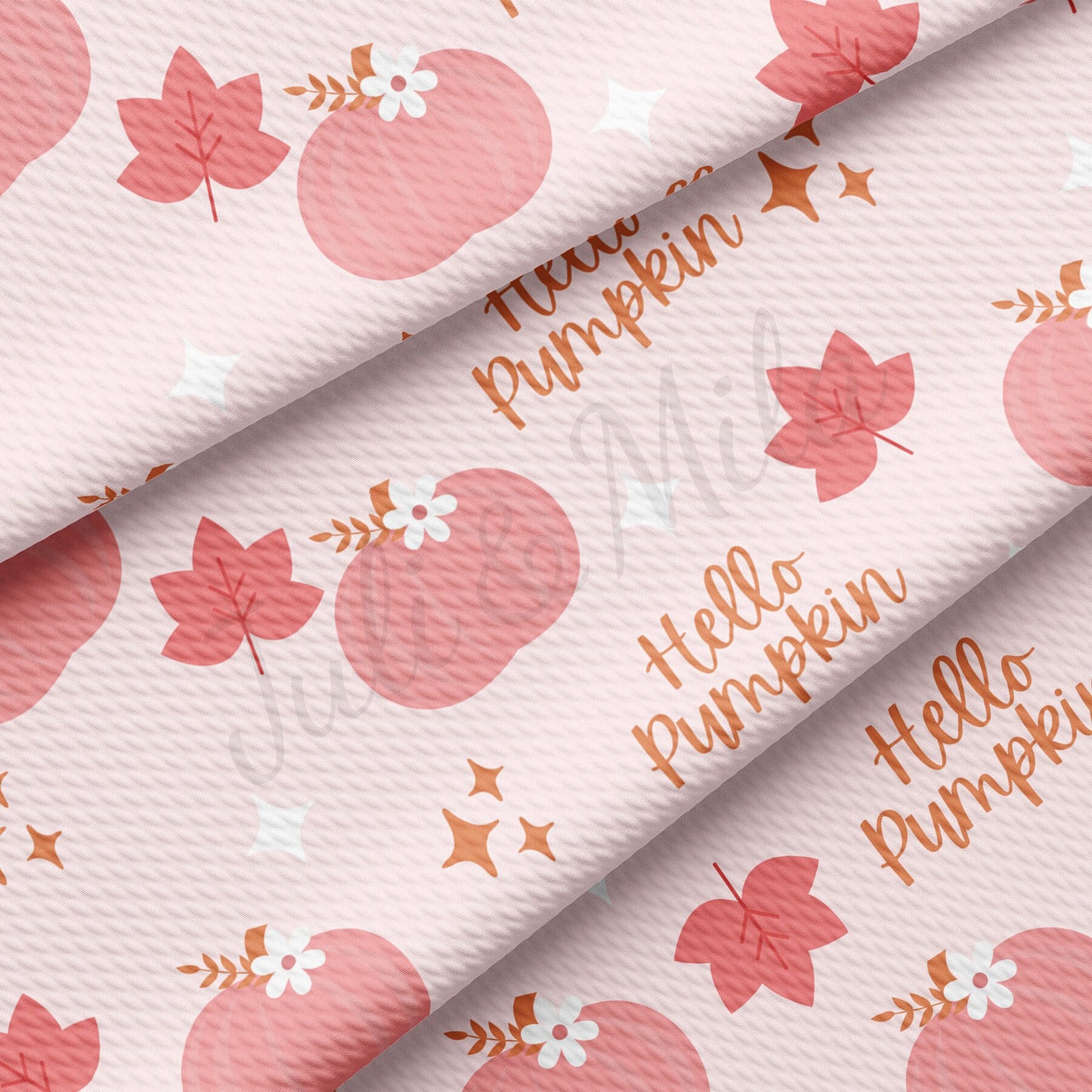 Fall Halloween Hello Pumpkin Bullet Textured Fabric by the yard AA1590