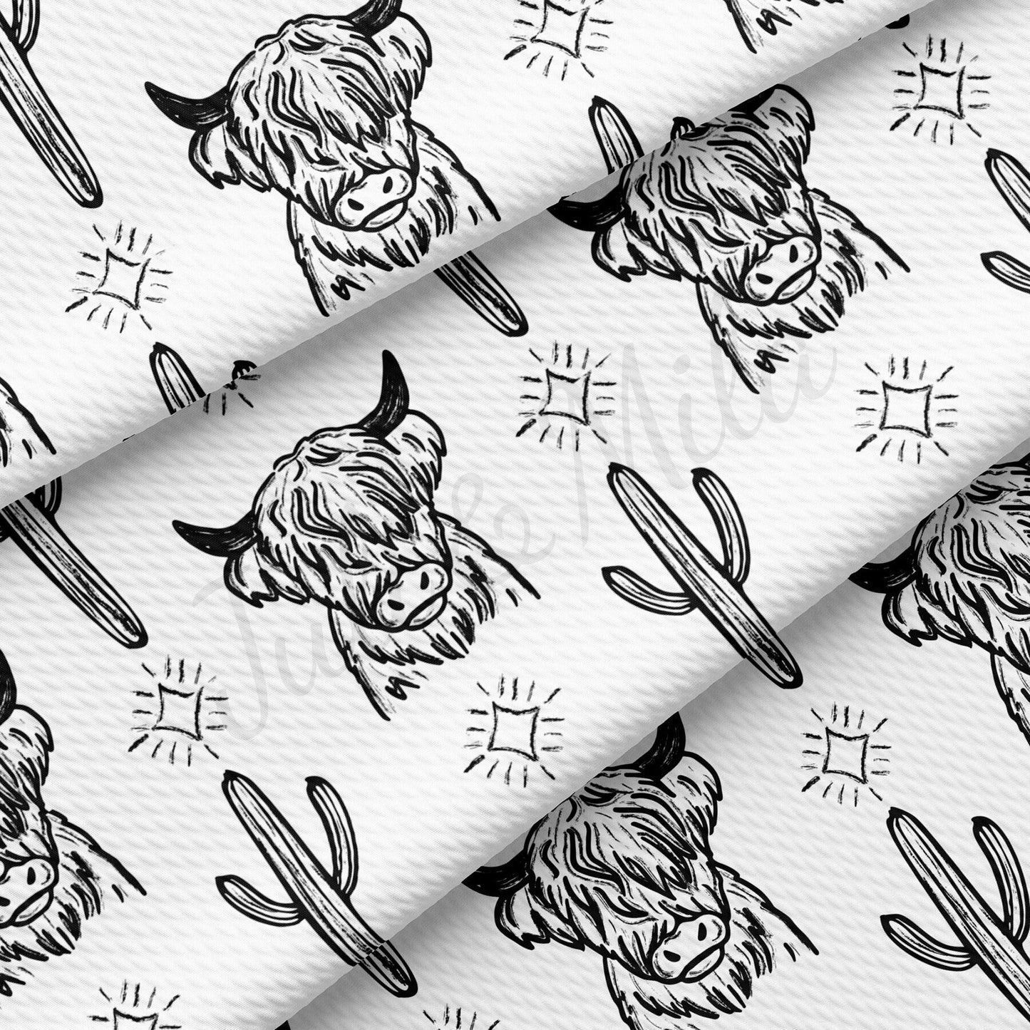 Boho Western Cactus  Bullet Textured Fabric by the yard AA1591