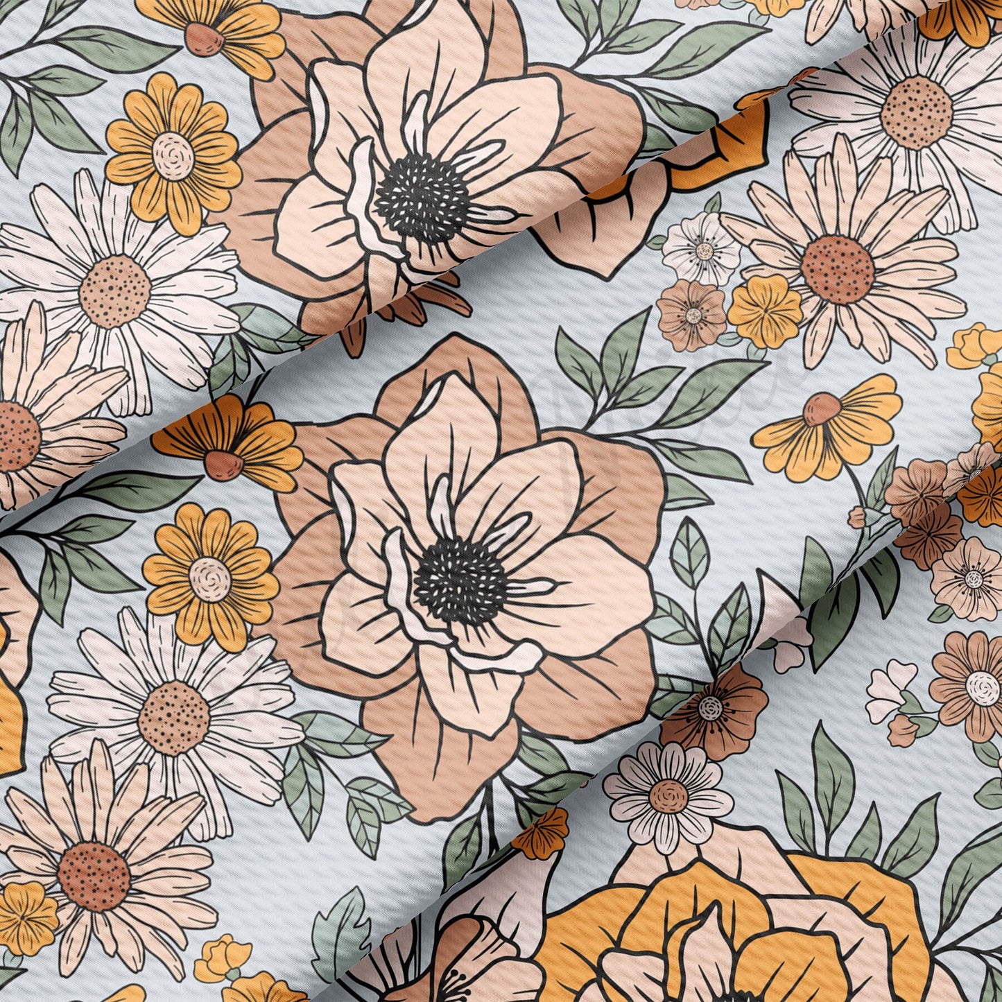 Floral  Bullet Textured Fabric by the yard AA1606
