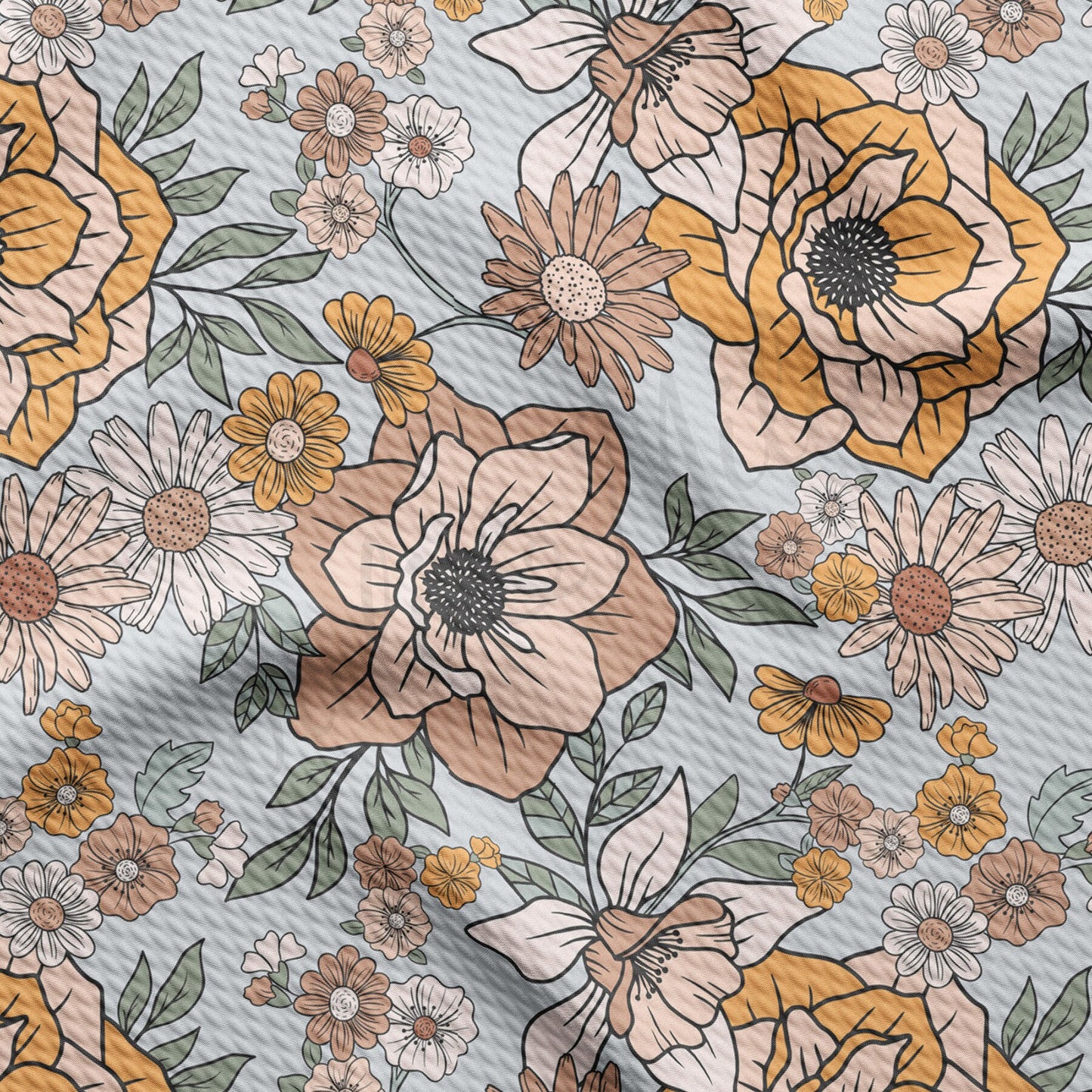 Floral  Bullet Textured Fabric by the yard AA1606