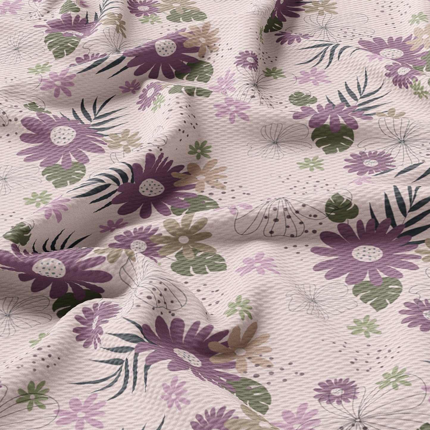 Floral l Bullet Textured Fabric by the yard AA1636