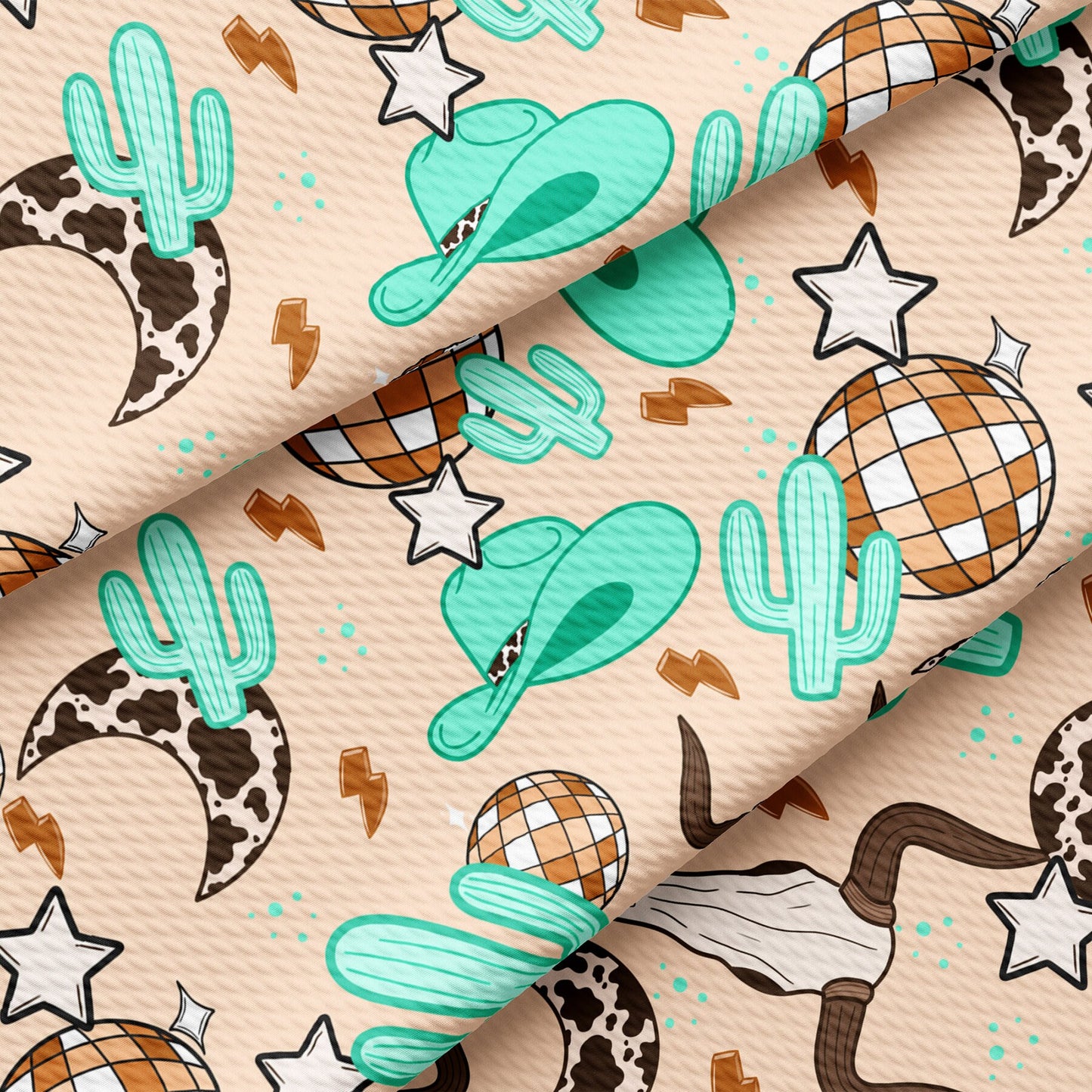 Boho Western Cactus Bullet Textured Fabric by the yard AA1643