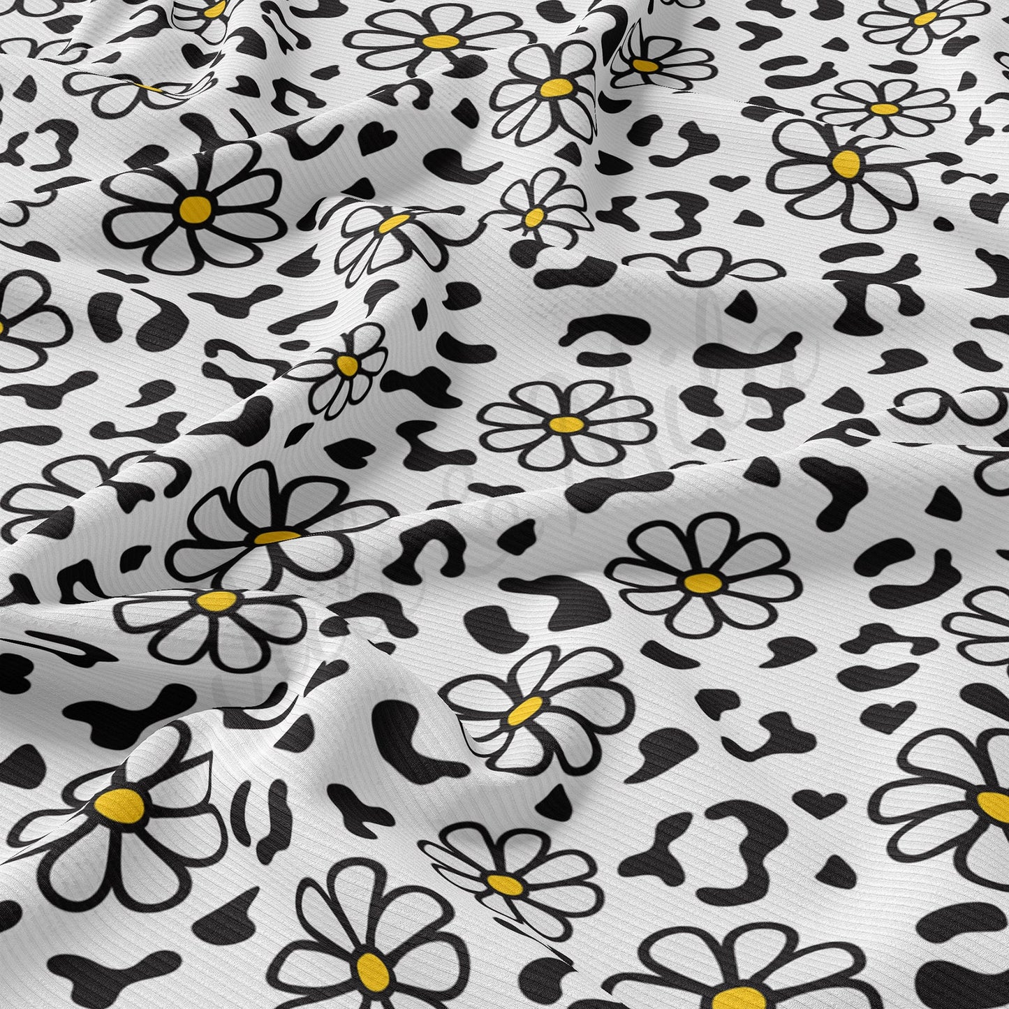 Floral Rib Knit Fabric  RBK1572