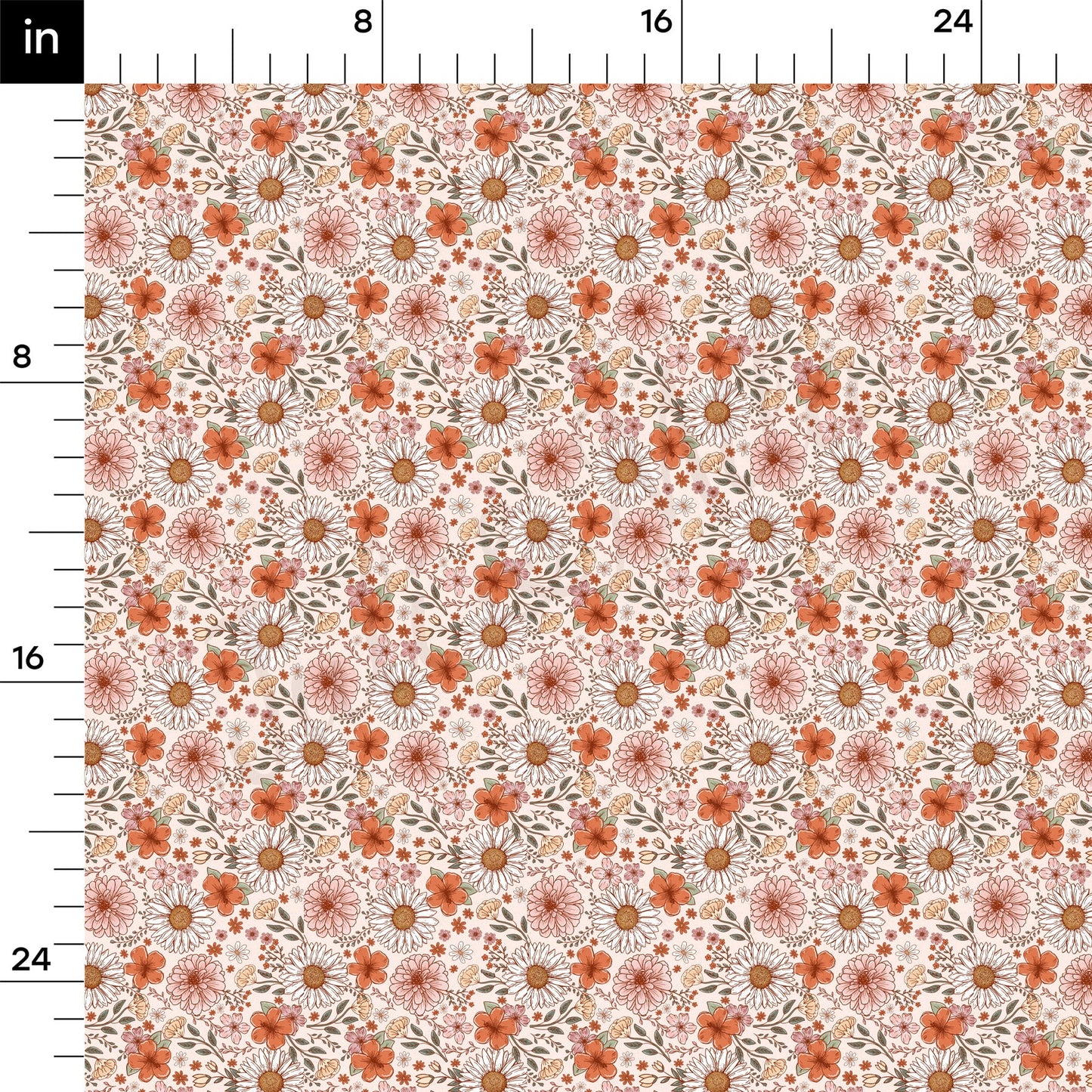 Floral Rib Knit Fabric  RBK1575