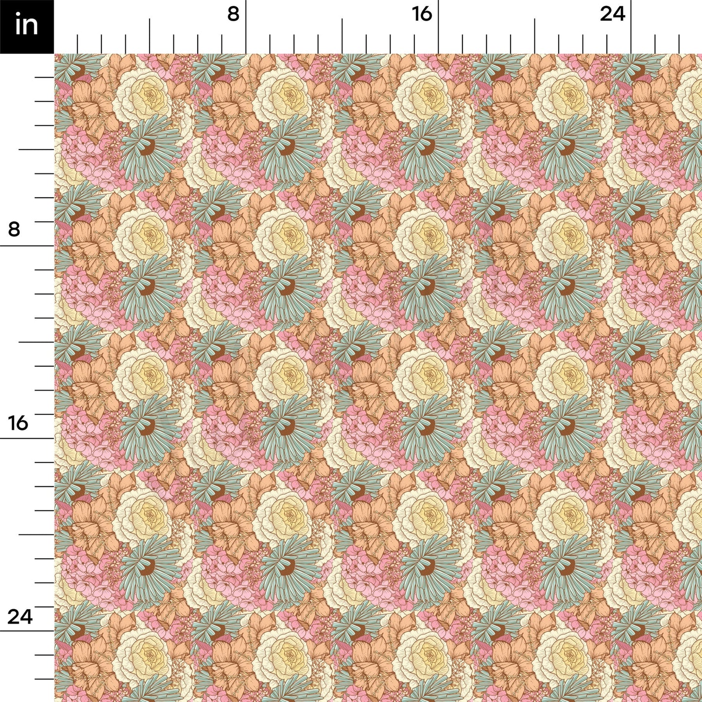 Floral Rib Knit Fabric  RBK1578