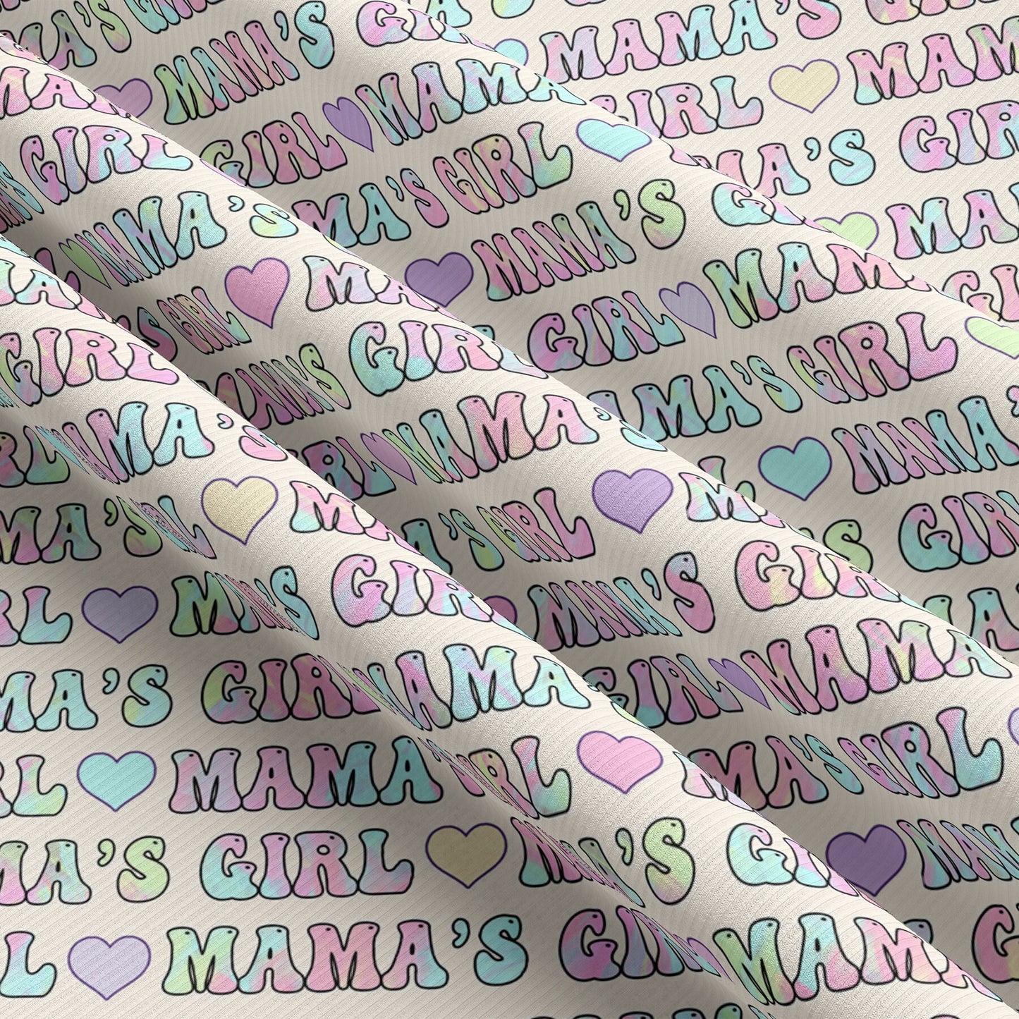 Mamas Girl Rib Knit Fabric RBK1598